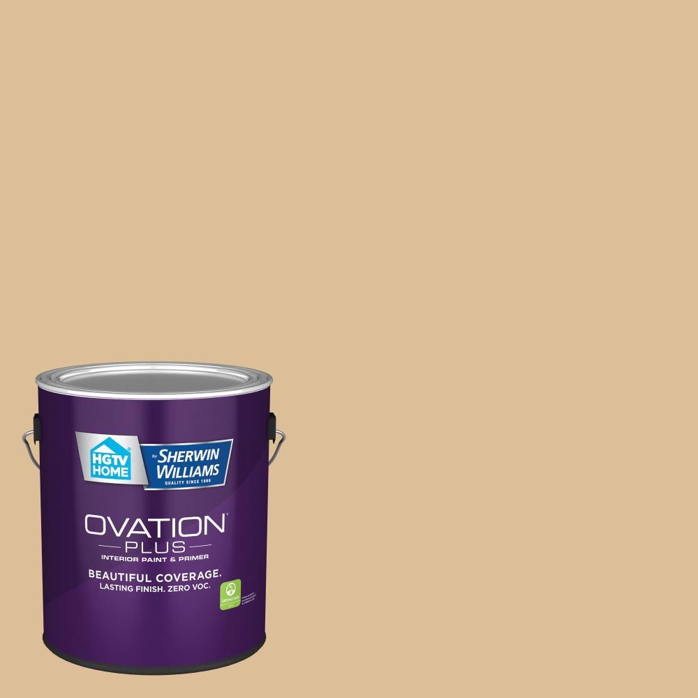 HGTV HOME by Sherwin-Williams 3004-8A-2557219 Ovation Plus Satin Palamino Pony 3004-8A Latex Interior Paint Paint + Primer ( 1-gallon )