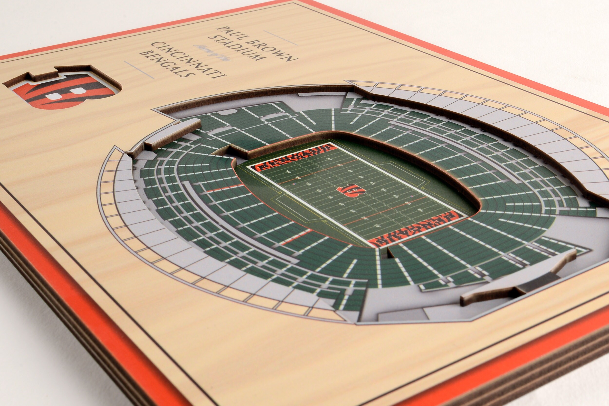 Cincinnati Bengals Paul Brown Stadium 3D Wood Stadium Replica — 3D