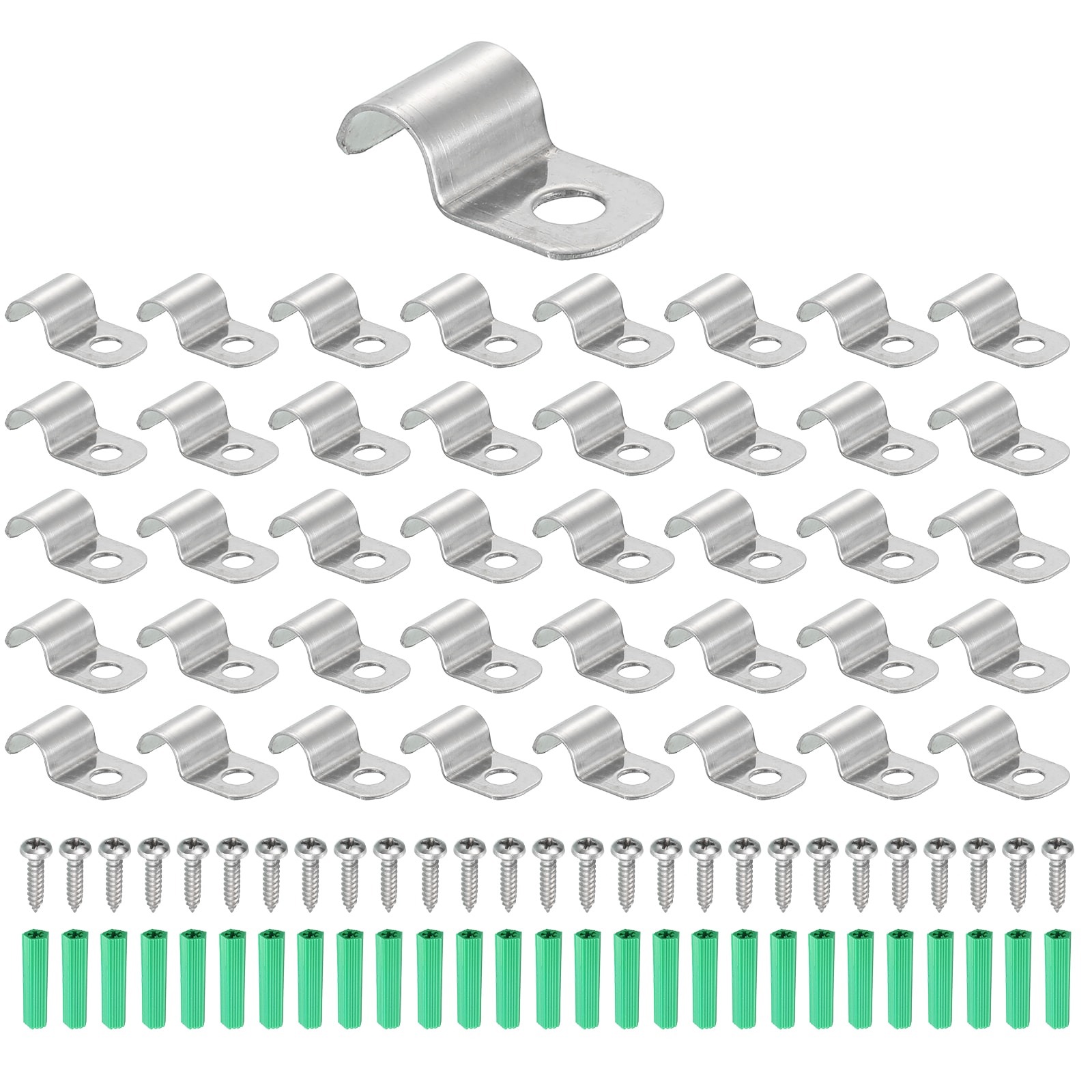 Unique Bargains 40Pack Rigid Pipe Strap Fit for 1/4in(6mm) Cable 304 ...