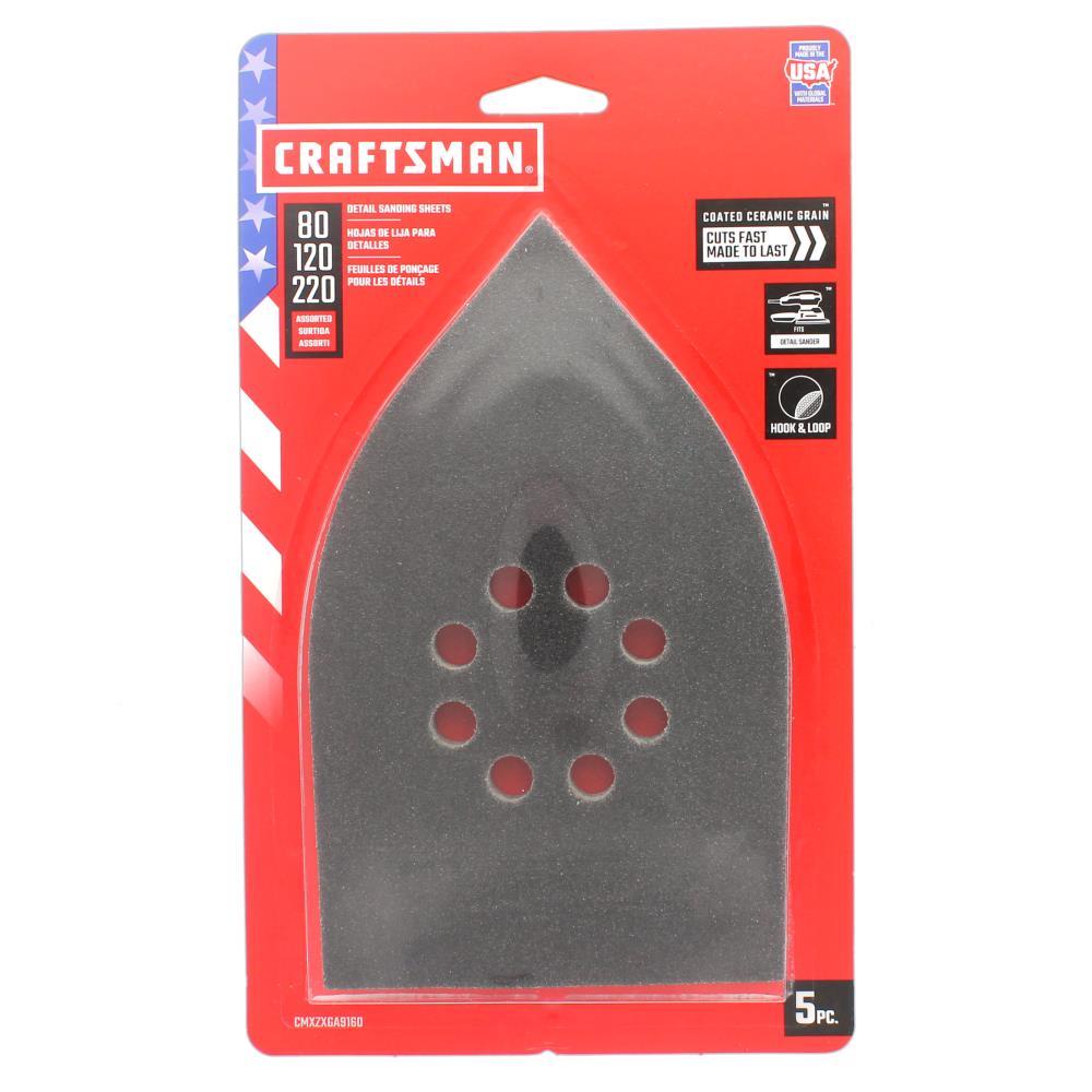 BLACK+DECKER 5-Piece Aluminum Oxide Multi-grade Pack-Grit Detail Sandpaper