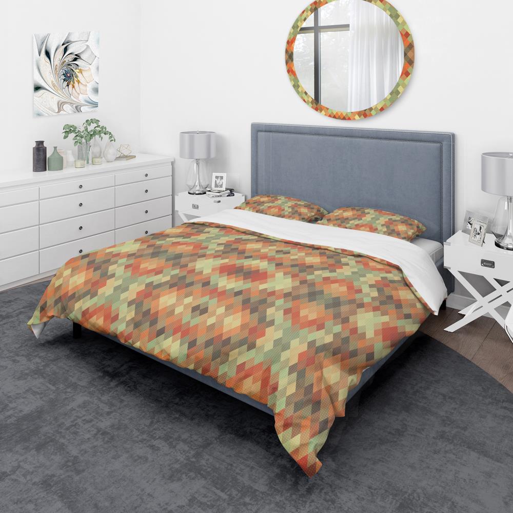 Designart BED19263-Q 3 -Piece Red Queen Duvet cover Set
