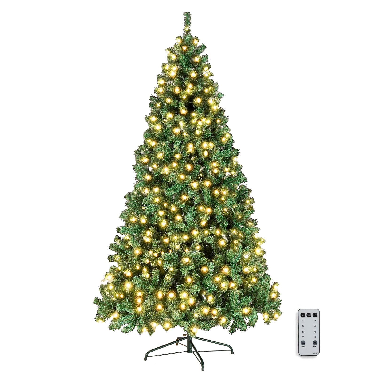 VINGLI 6ft Pre lit Artificial Christmas Pine Tree with 250 Warm White Lights Green