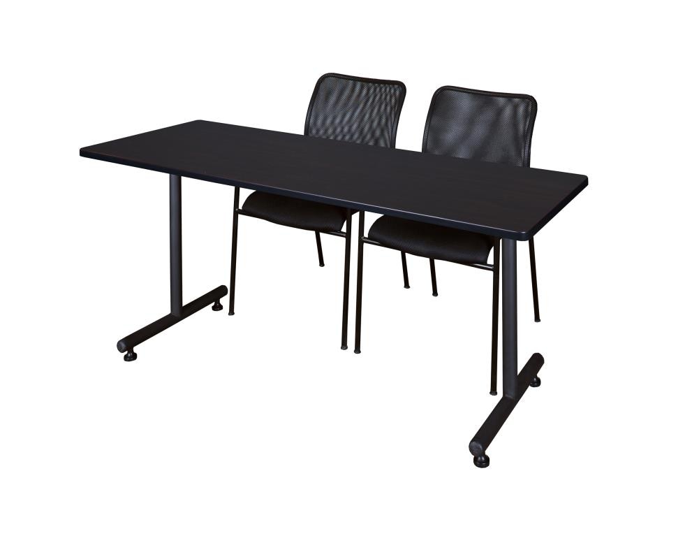 Regency MKTRCT7224MW75BK Training Brown 4-Person Training Table (72-in W x 29-in H)