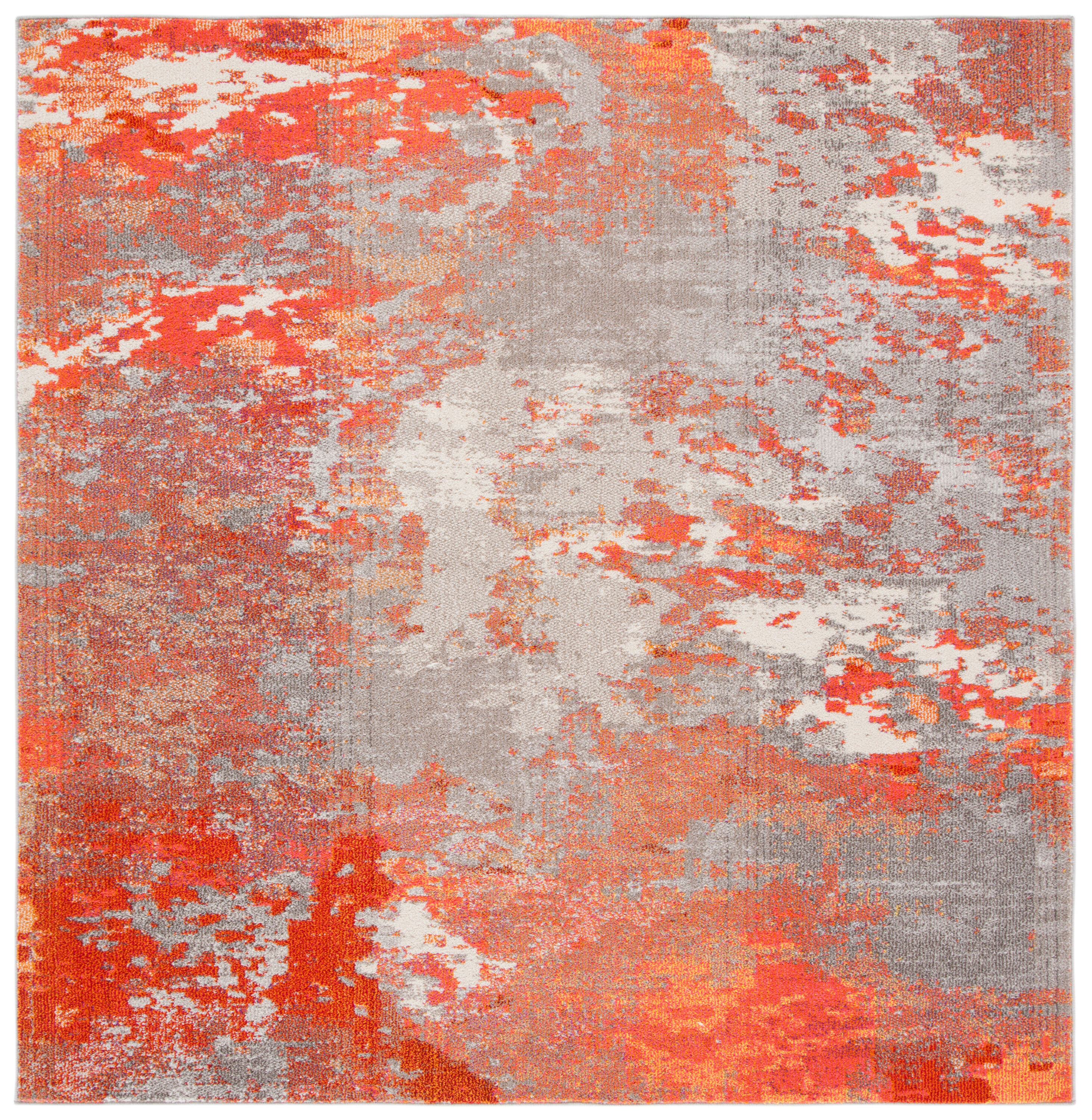 Madison 440G Grey/Orange 7 X 7 Area Rug