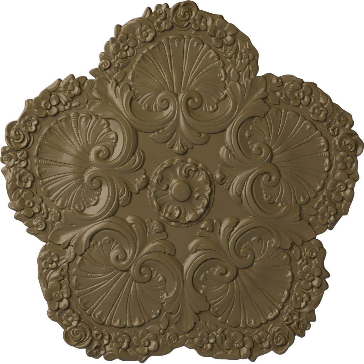 Ekena Millwork CM25SHMMF Shell 25.625-in W x 25.625-in L Painted Mississippi Mud Polyurethane Whole Ceiling Medallion