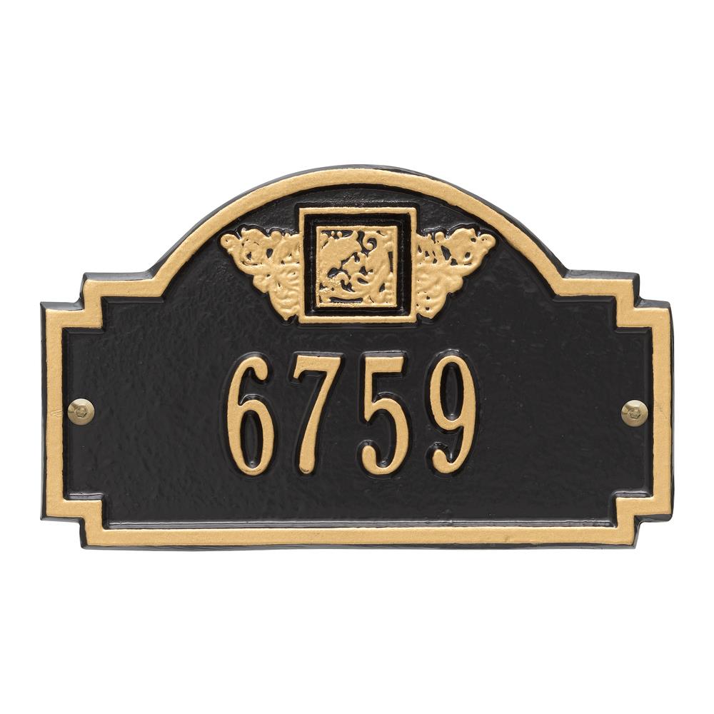 Whitehall 5-in H x 8-1/4-in W Black/Gold Aluminum Address Plaque at ...