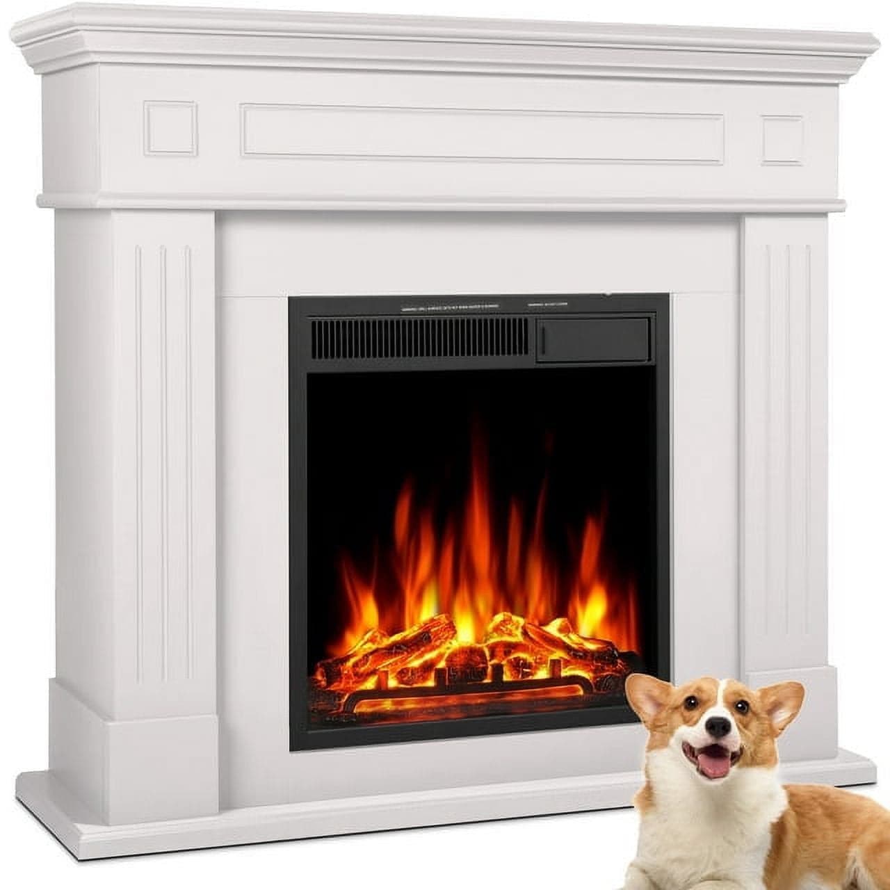 COWSAR 43.31-in W Cream Infrared Quartz Electric Fireplace LSSM027CR Sansujyuku sansujyuku.com