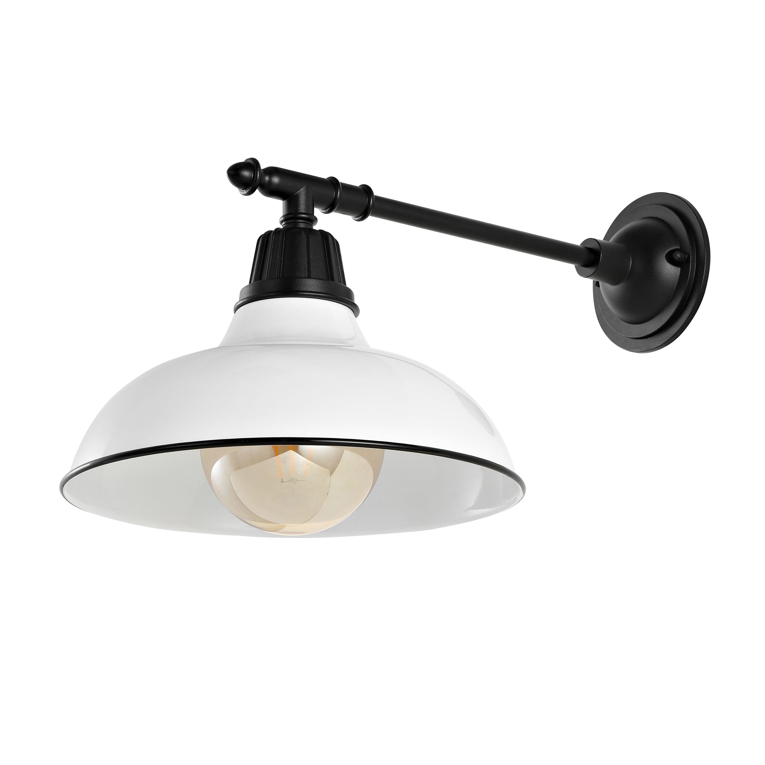Wallace Satin White 12.25" Iron LED Dimmable Outdoor Sconce