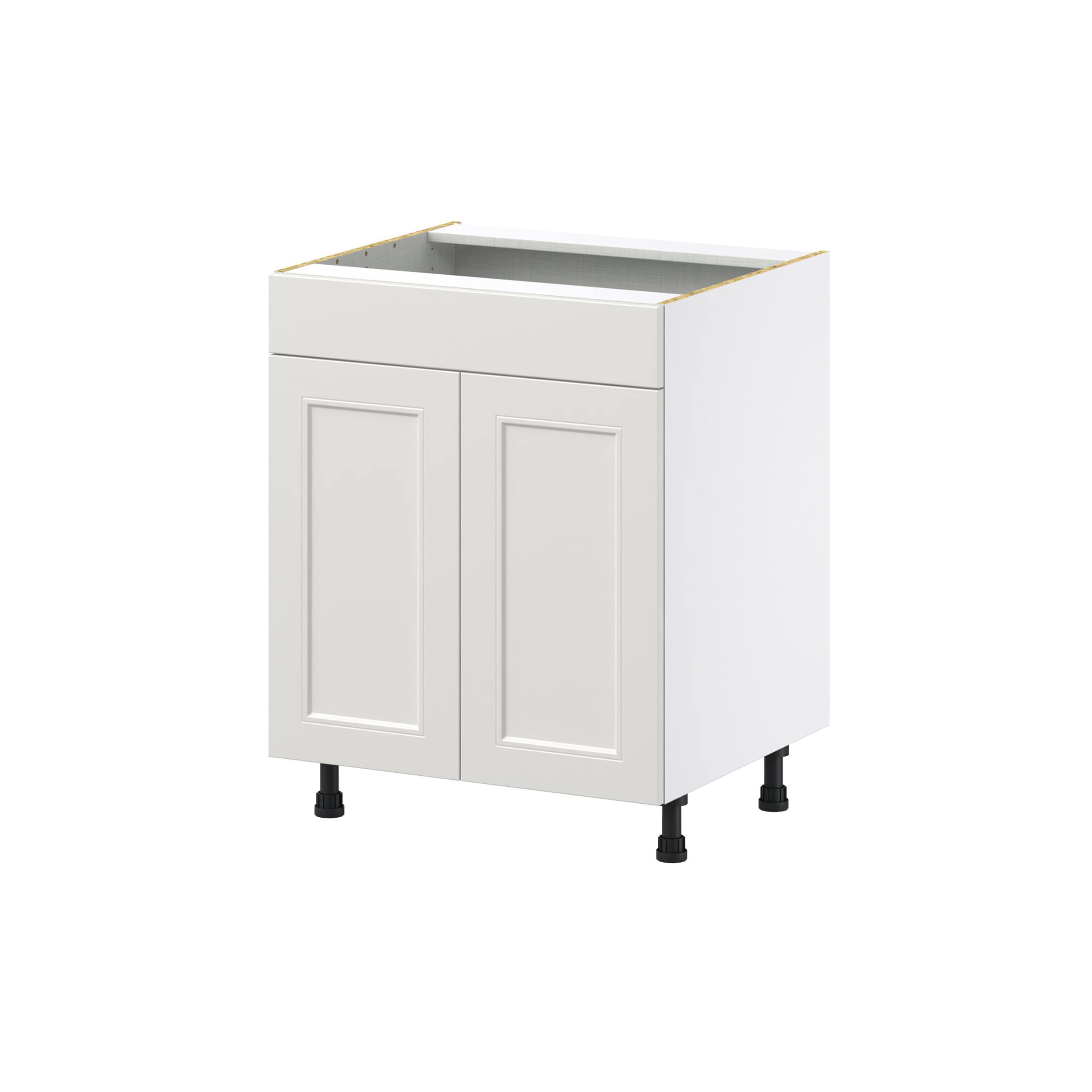 Hugo&Borg DSSB27FF-BE Belcourt 27-in W x 34.5-in H x 24-in D Painted Light Gray Sink Base Fully assembled Cabinet (Recessed Panel Shaker)