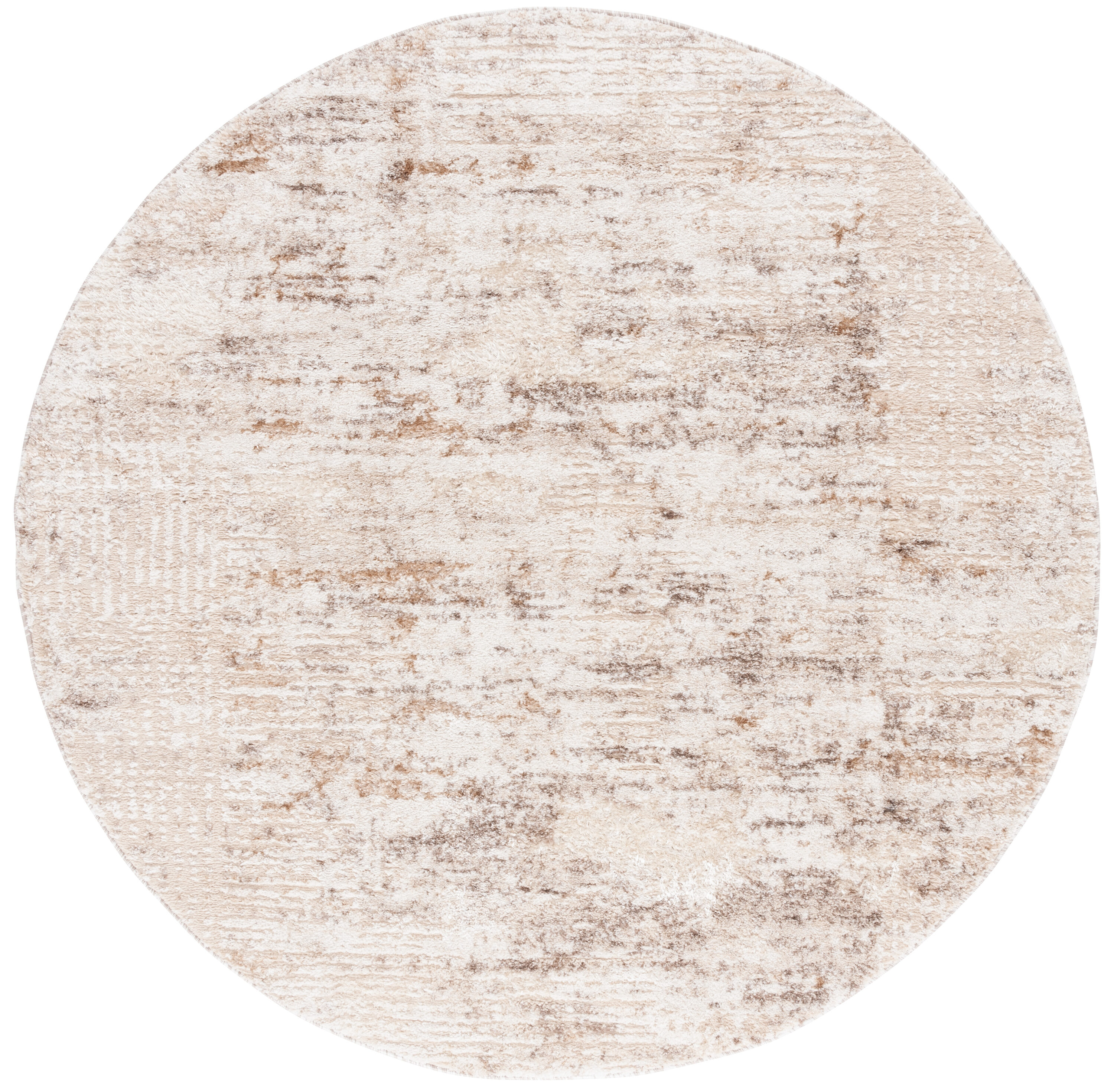 Safavieh RVE356B-7R 7 x 7 (ft) Loomed Polypropylene Beige/Ivory Round Indoor Distressed/Overdyed Mid-Century Modern Area rug