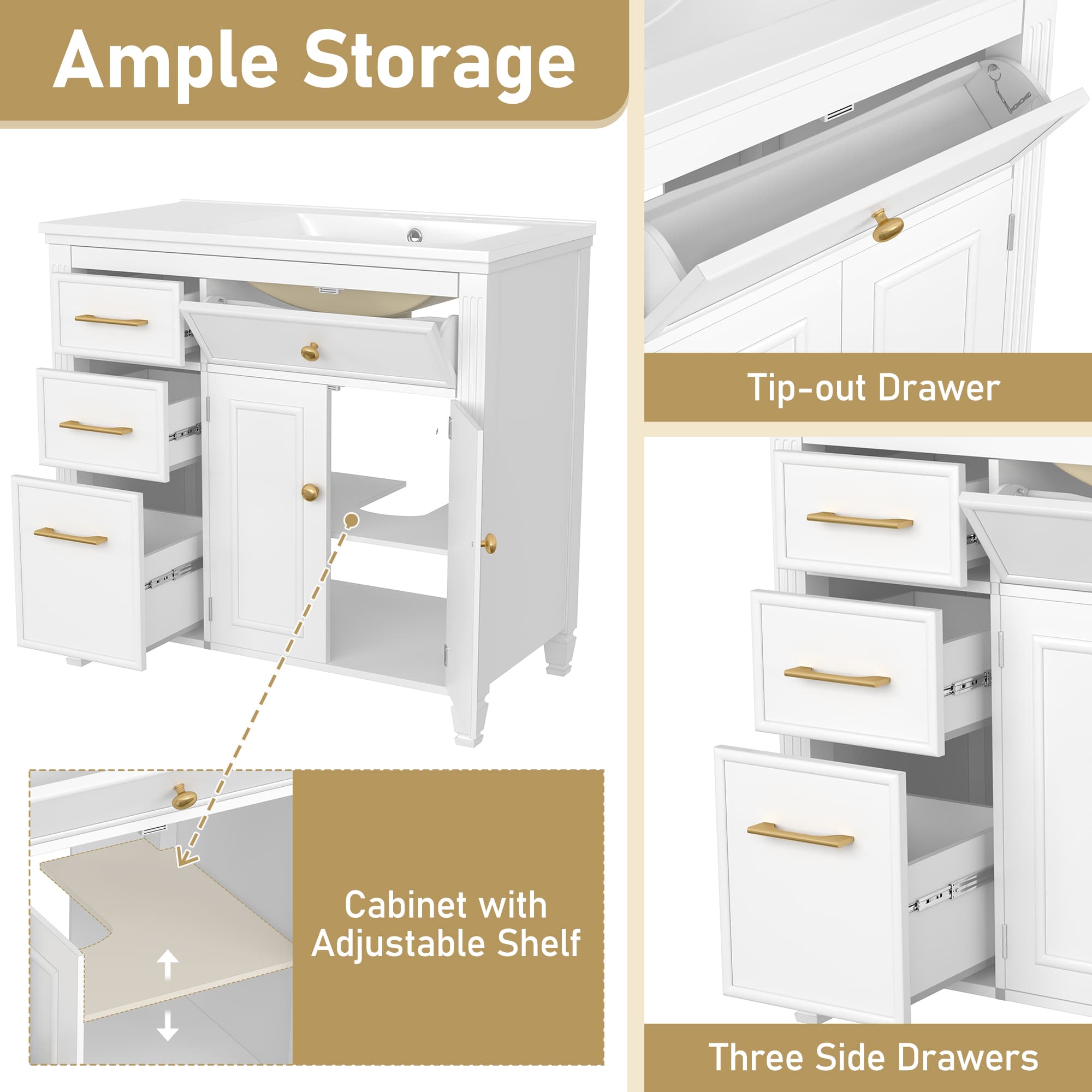 Misty Moon LW0406-NHBO-YSG-16 Bath-Vanity-Combo - View #6