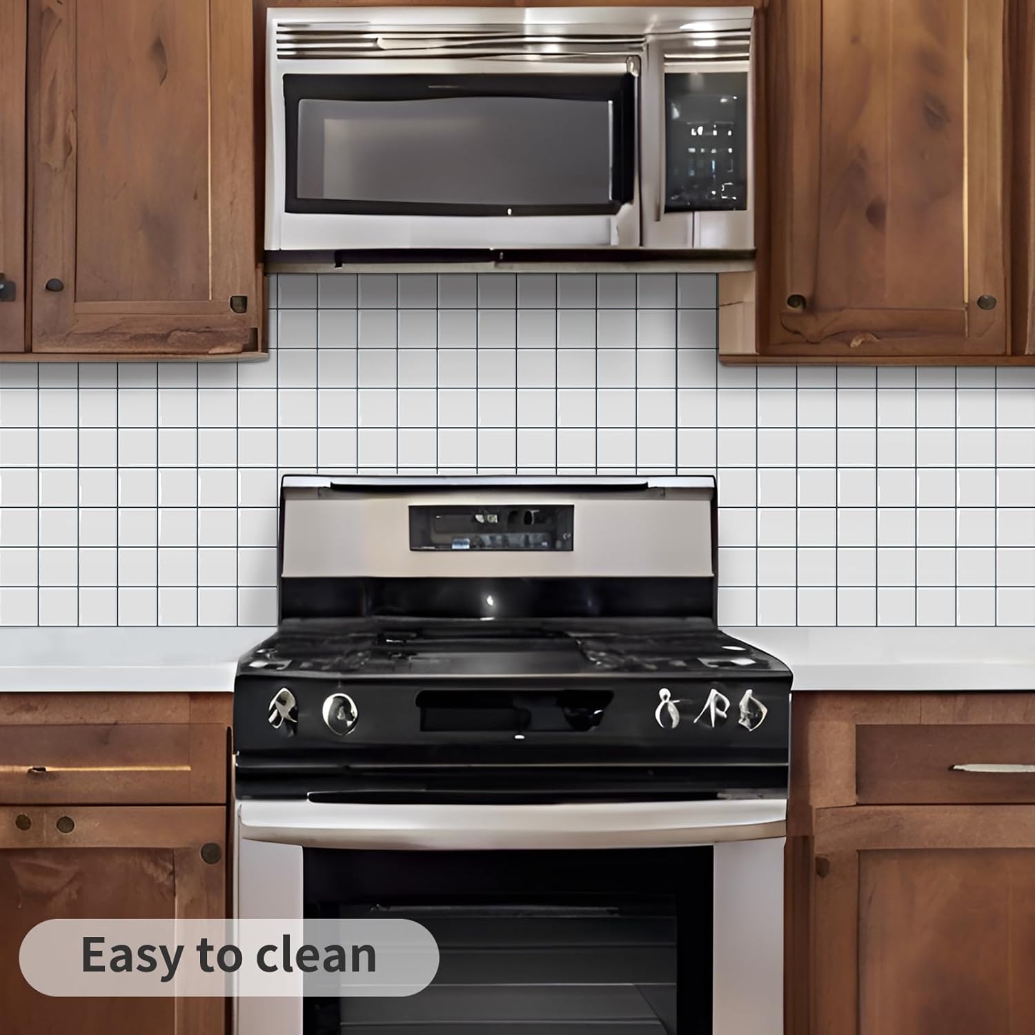 Dewoo Square Peel and Stick Backsplash Tiles Self Adhesive Subway ...