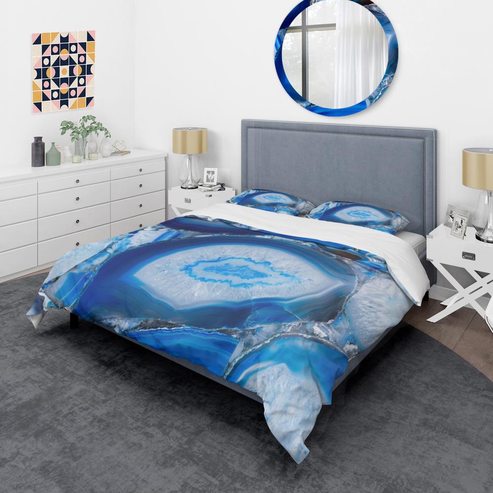Designart BED19178-T 3 -Piece Blue Twin Duvet cover Set