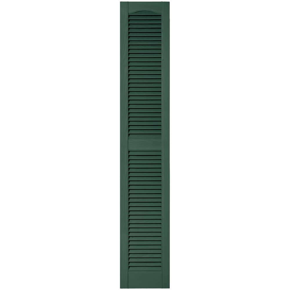 Vantage 12-in W x 66.75-in H Forest Green Louvered Vinyl Exterior Shutters
