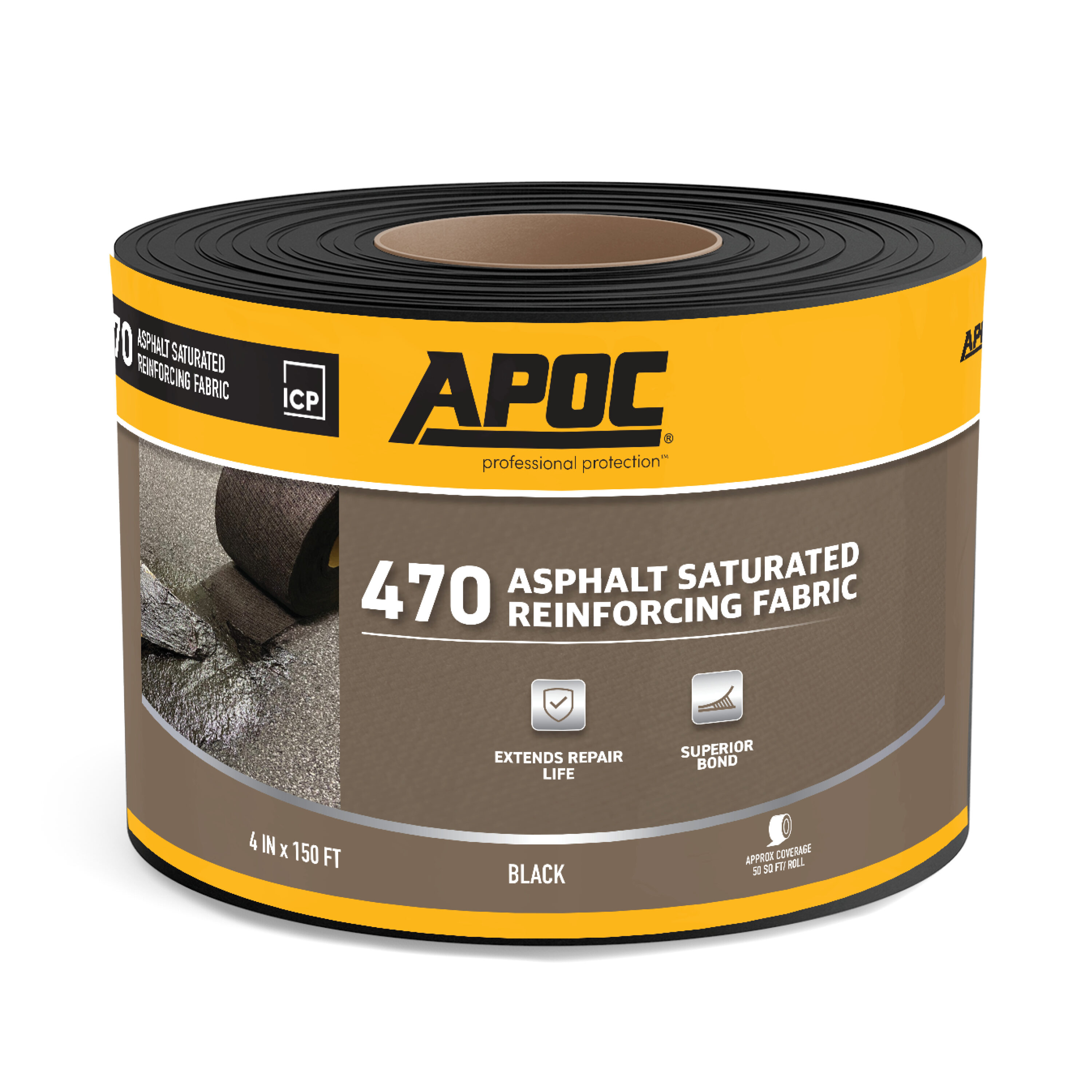 470 4-in W x 150-ft L Asphalt Cement Roof Fabric