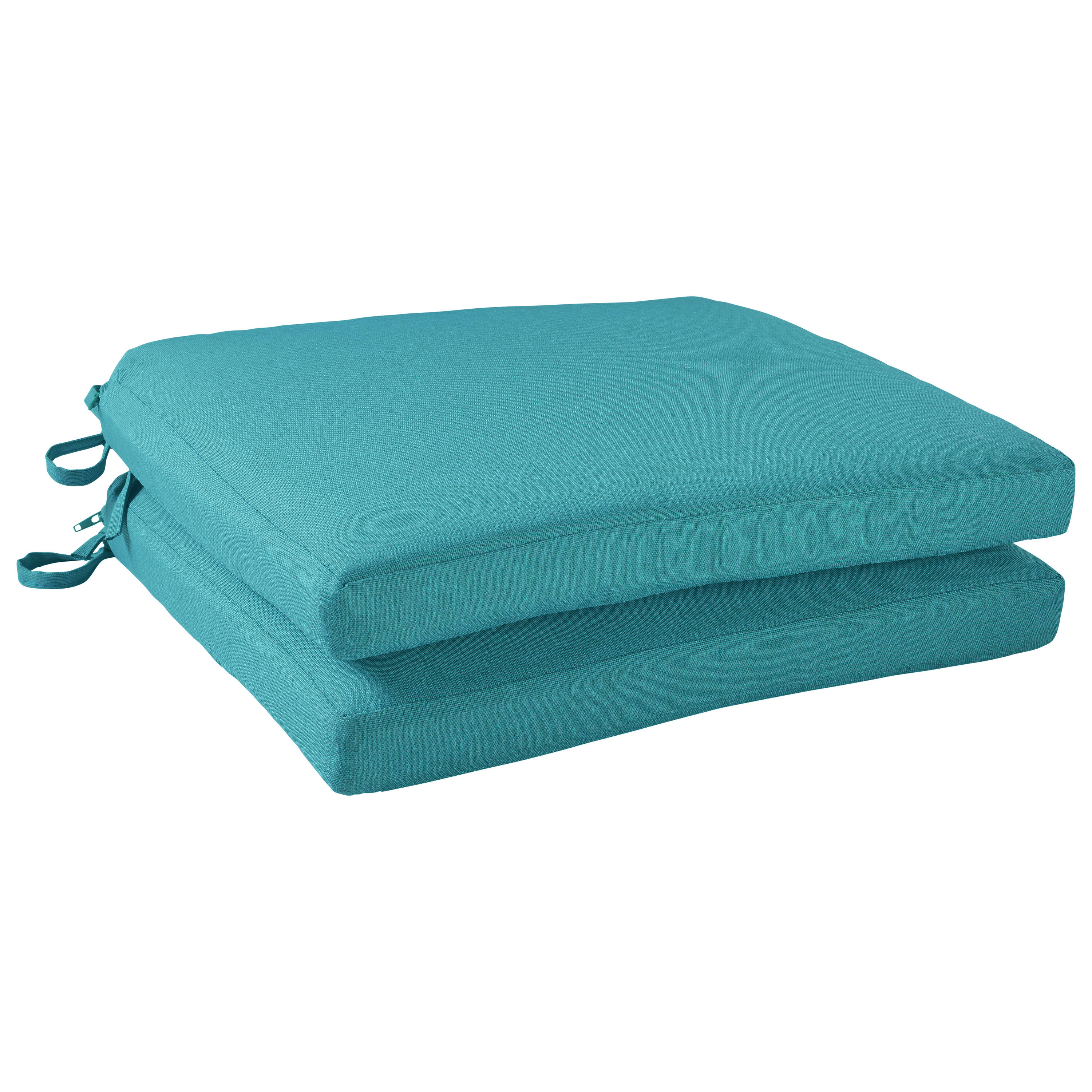 Haven Way 18-in x 18-in 2-Piece Turquoise Patio Chair Cushion at Lowes.com