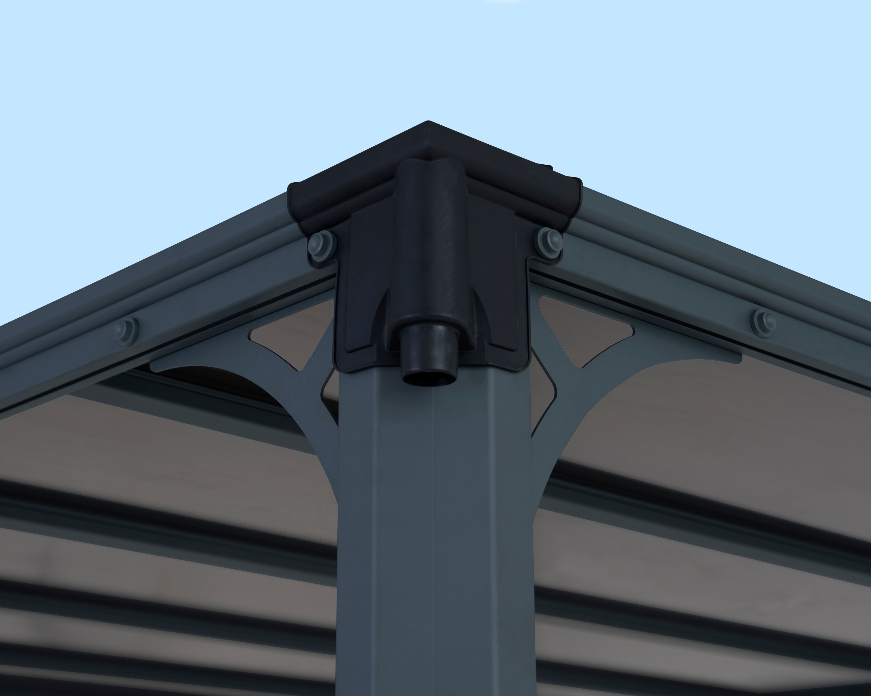 Milano 10' x 14' Gray and Bronze Aluminum Gazebo