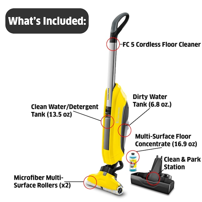 Melancholie Leugen Inwoner Karcher FC 5 Cordless 1-Speed 0.1- Gallons Floor Scrubber in the Floor  Scrubbers department at Lowes.com