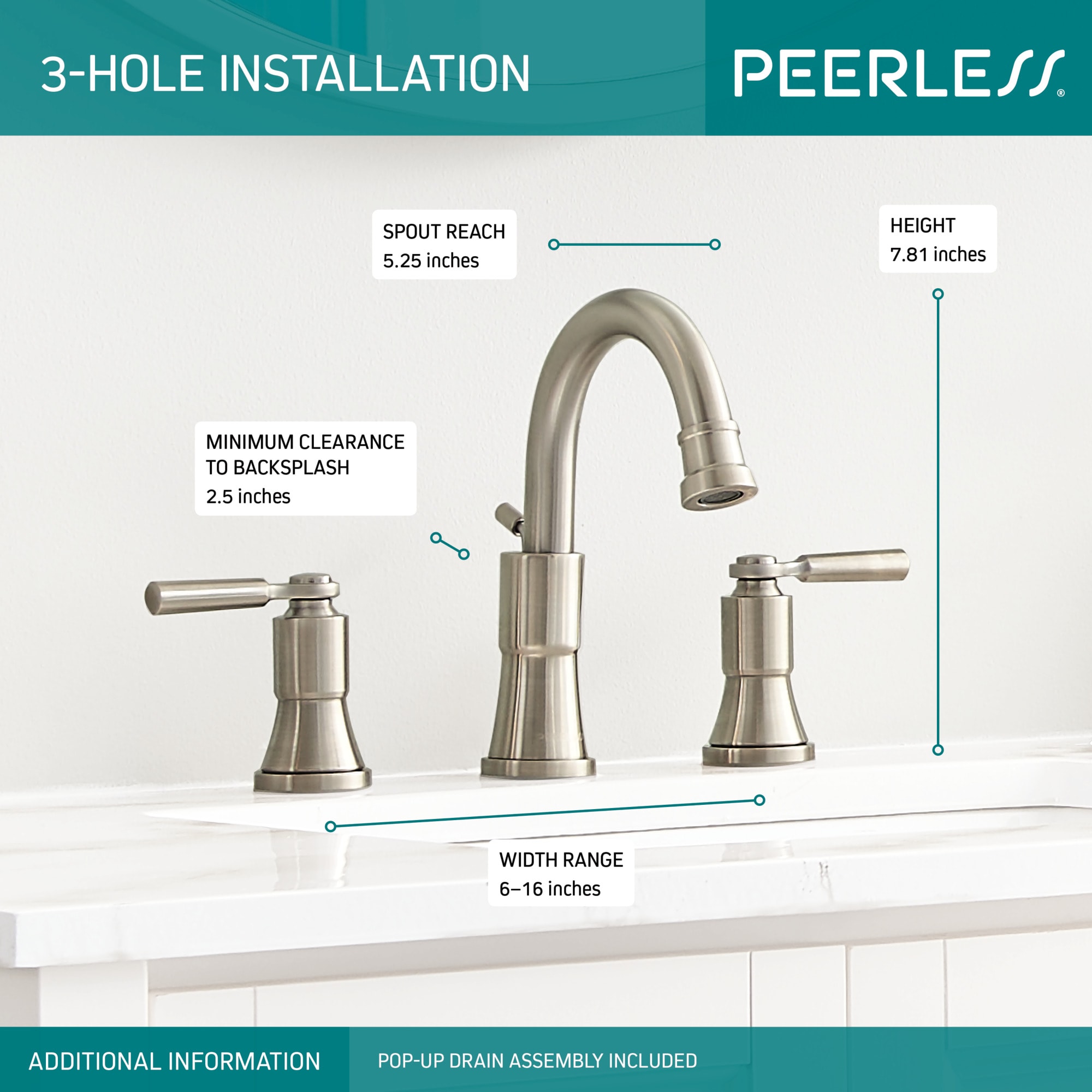Peerless P3523LF-BN Lavatory-Faucets - View #10