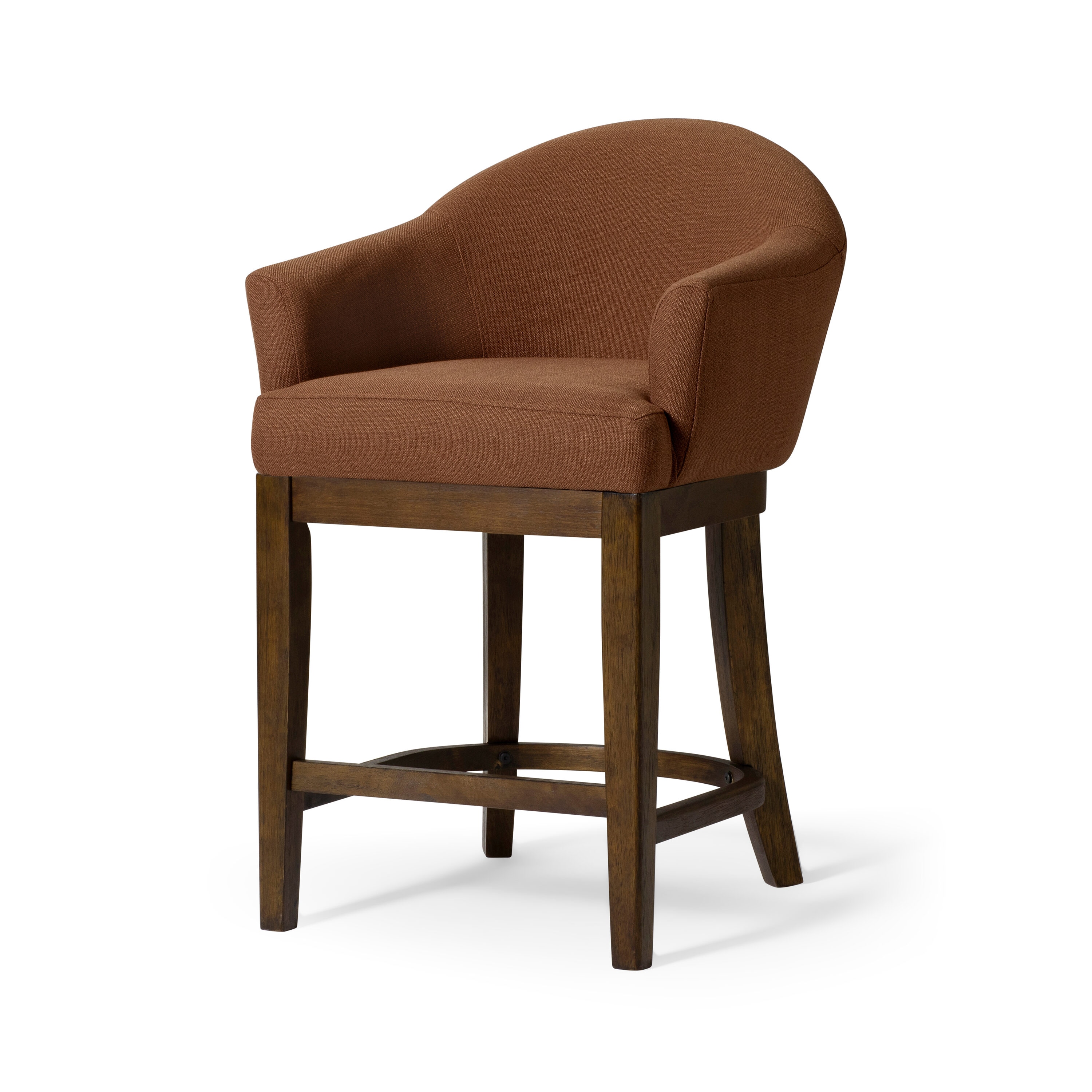 Maven Lane ML159403-FCS-BR 26in  Isabella Counter Stool in Aged Brown Finish with Clay Canvas Fabric