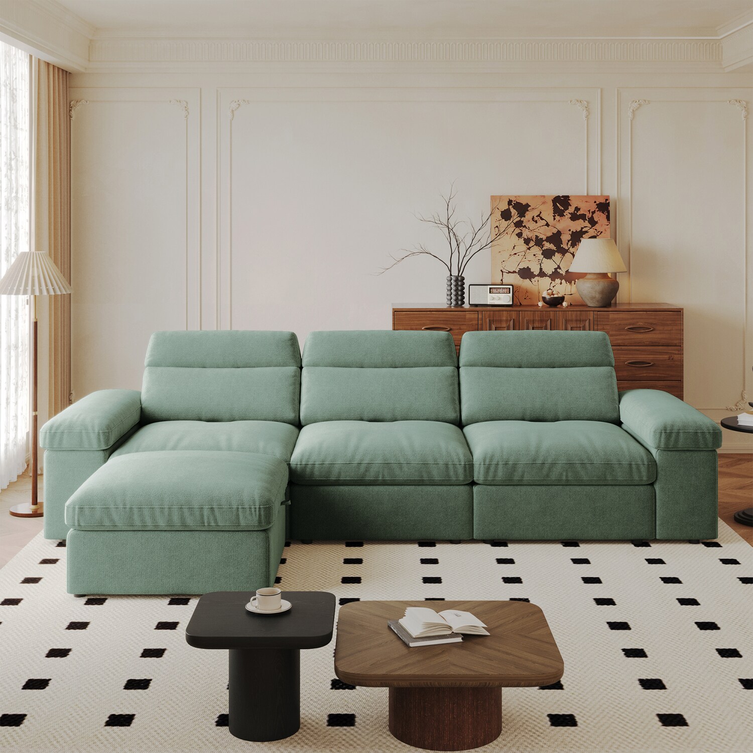 Streamdale Furniture Streamdale Modular Down and Linen Sofa with ...
