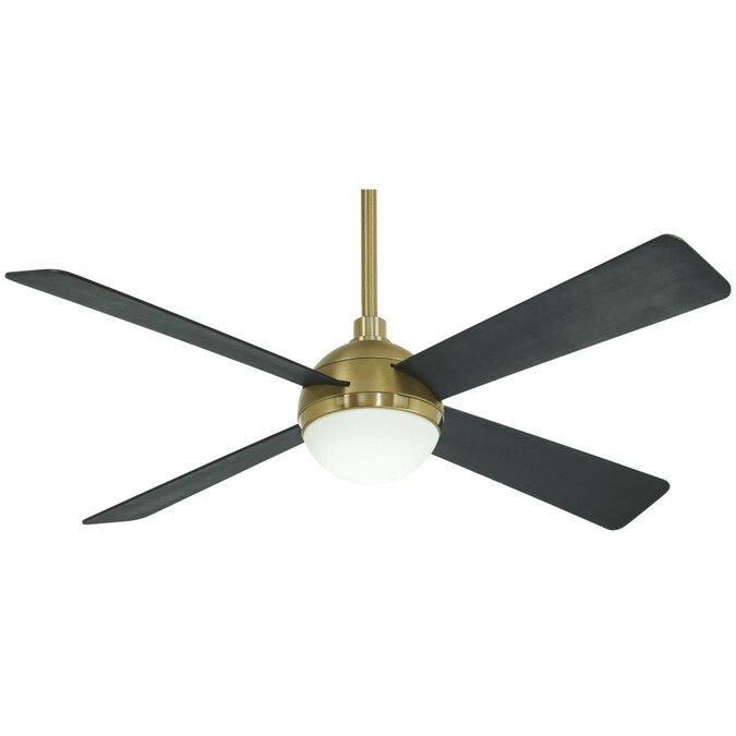 Minka Aire Orb Led 54 In Soft Brass, White And Brass Ceiling Fan