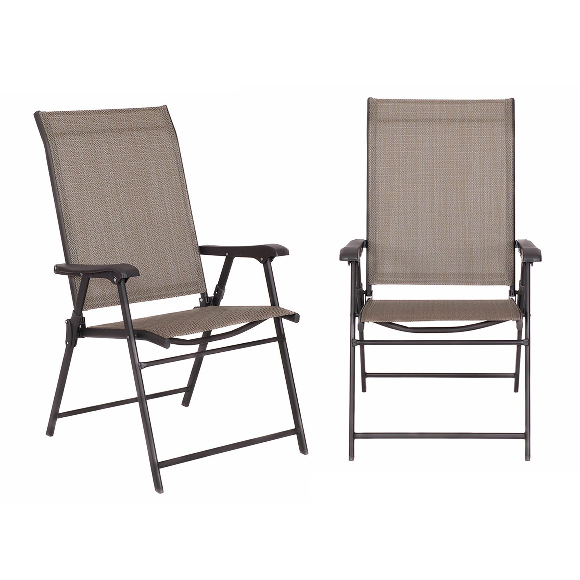LIVIZA OUS54418 Set of 2 Light brown Plastic Frame Stationary Conversation Chair with Brown Mesh Seat