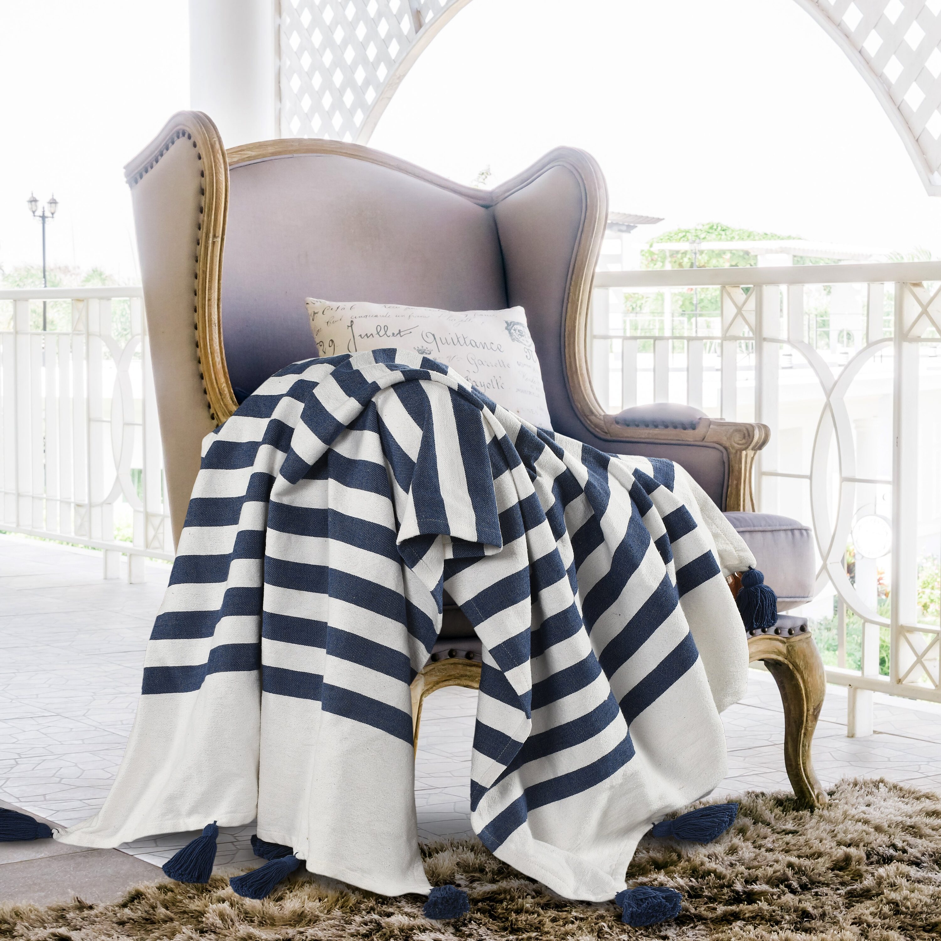 Navy discount blue throws