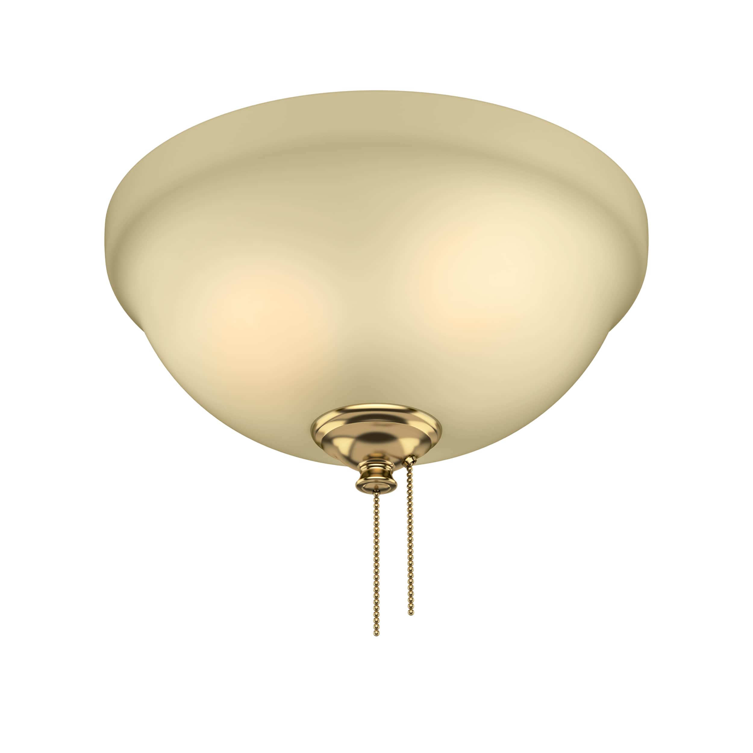 Hunter 99365 6-in x 11-in Bowl Frosted Amber Stained glass Ceiling fan light shade with 2-1/4-in Fitter (Reflection Bowl Fitter)