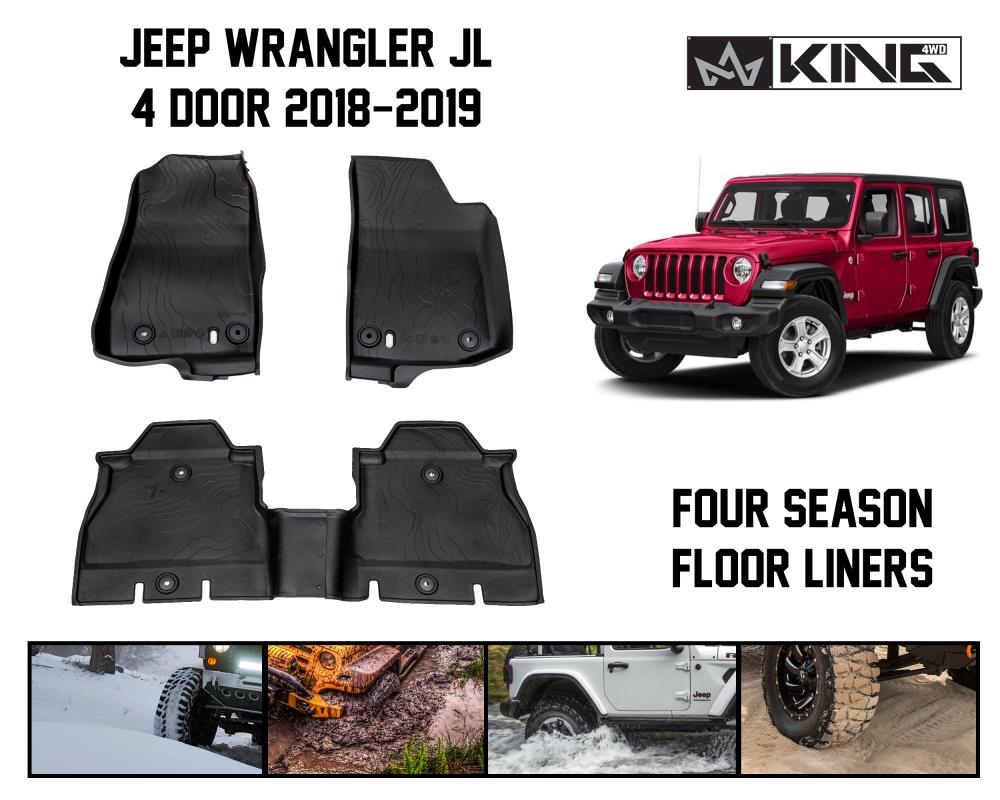 King 4WD King 4WD Premium Four-Season Floor Liners Front and Rear Passenger  Area Jeep Wrangler Unlimited JL 4 Door 2018-2019 in the Interior Car  Accessories department at 