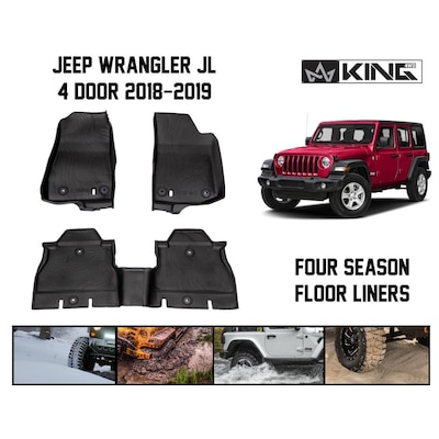 King 4WD King 4WD Premium Four-Season Floor Liners Front and Rear Passenger  Area Jeep Wrangler Unlimited JL 4 Door 2018-2019 in the Interior Car  Accessories department at 