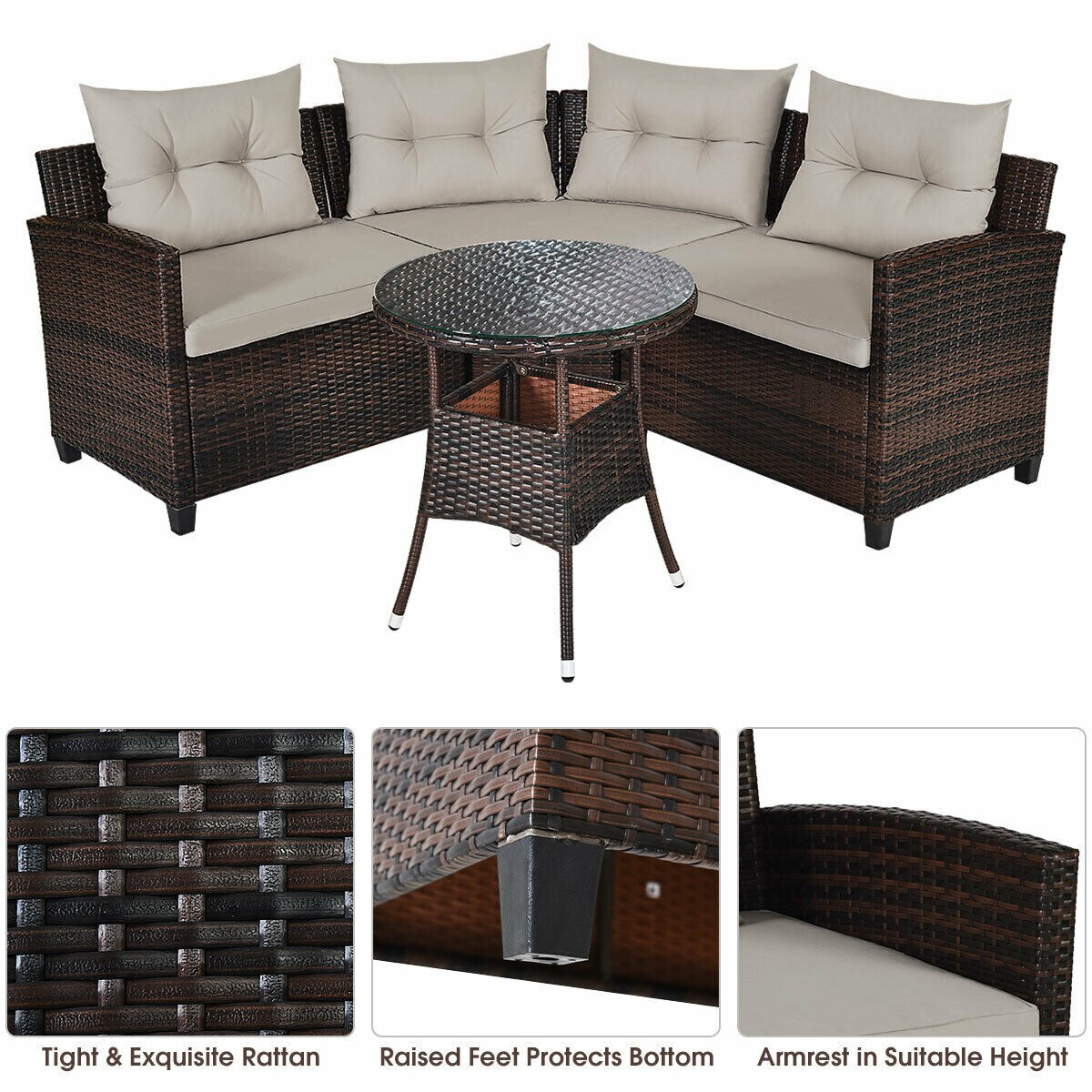Forclover HYFE-68655ABN Patio-Conversation-Sets - View #4