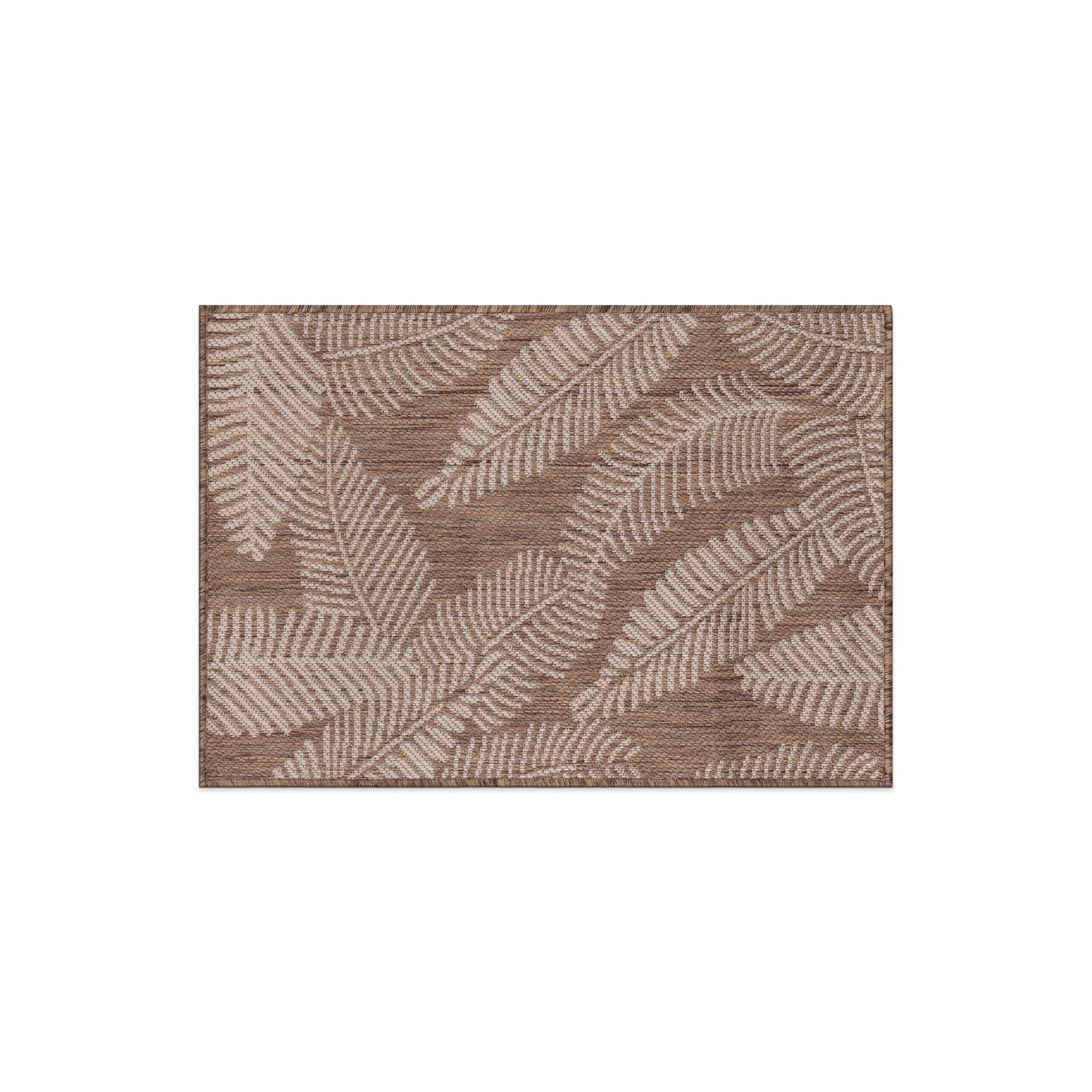 World Rug Gallery 114BROWN2X3 Summer 2 x 3 (ft) Loomed Polypropylene Brown Rectangular Indoor/Outdoor Floral/Botanical Tropical Area rug