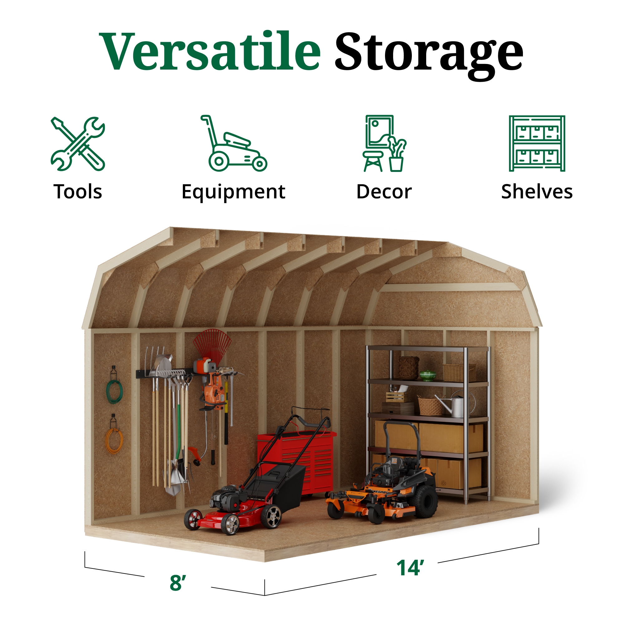 Little Cottage Co 8X14 VGB-6-PC Wood-Storage-Buildings - View #5