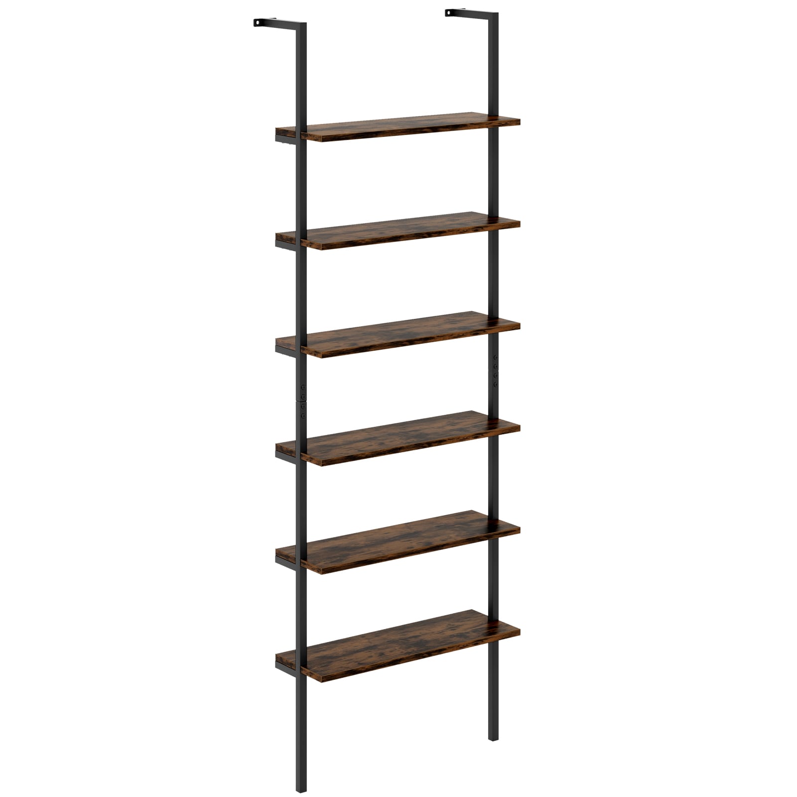 Slickblue D-CO-FC58911VJ Engineered Wood 6-Shelf Ladder Bookcase No Doors (23.5W x 72H x 8D) for Home Office Living Room