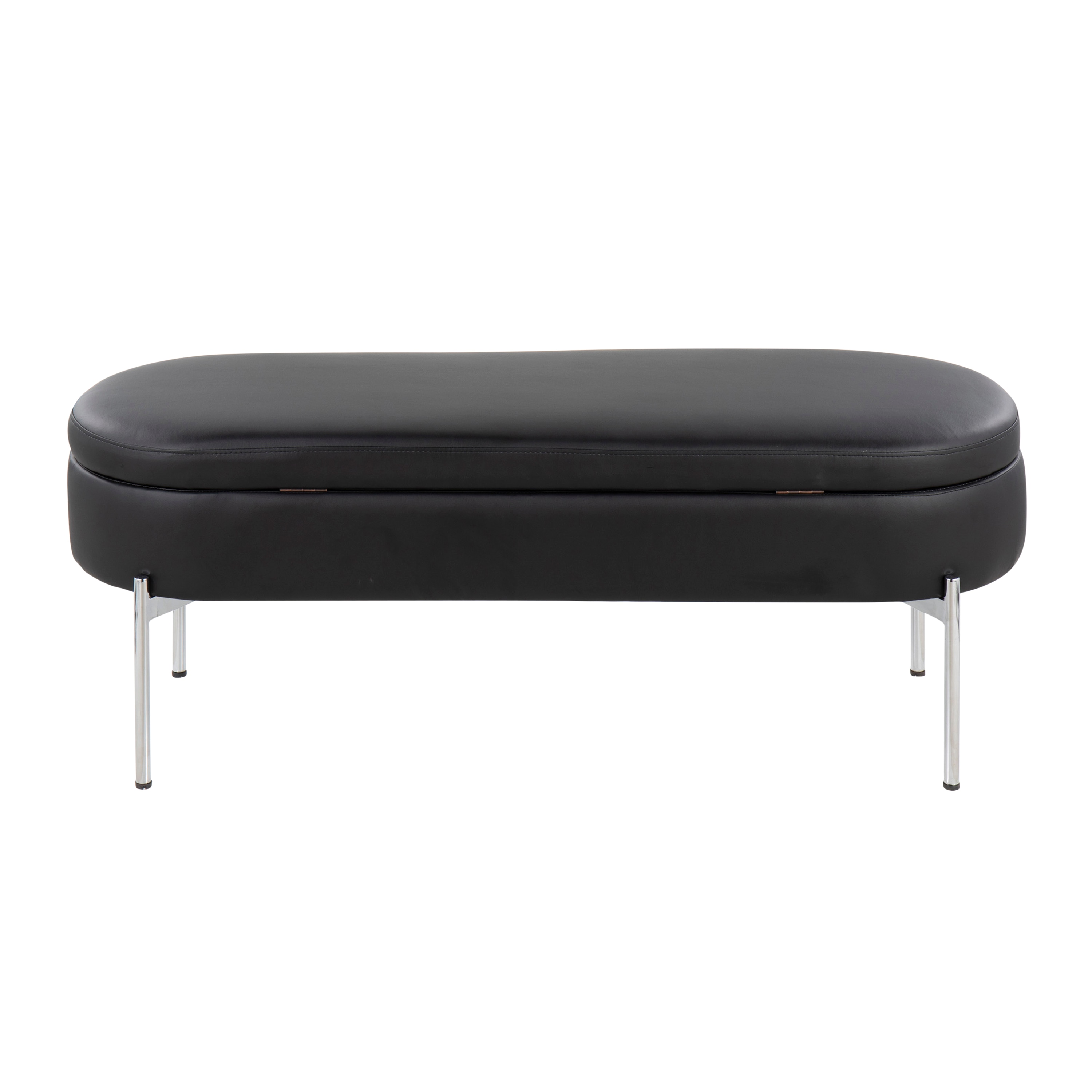 Lycvki BB-4 Casual Black Storage Bench with Storage 17-in x 8-in x 18.5-in