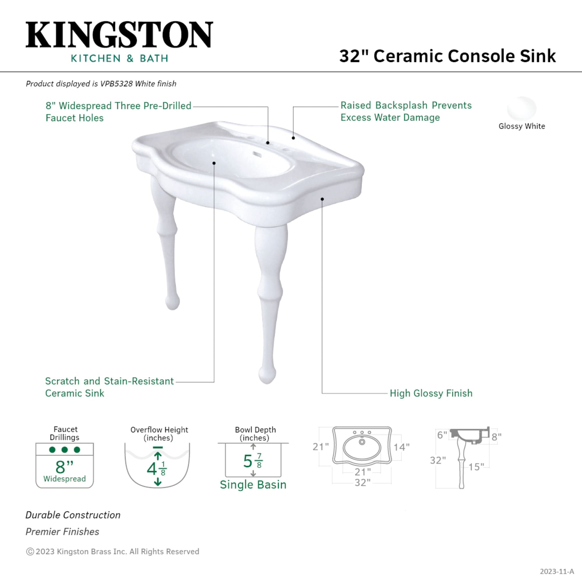 Kingston Brass UVPB5328 Bath-Sink - View #3
