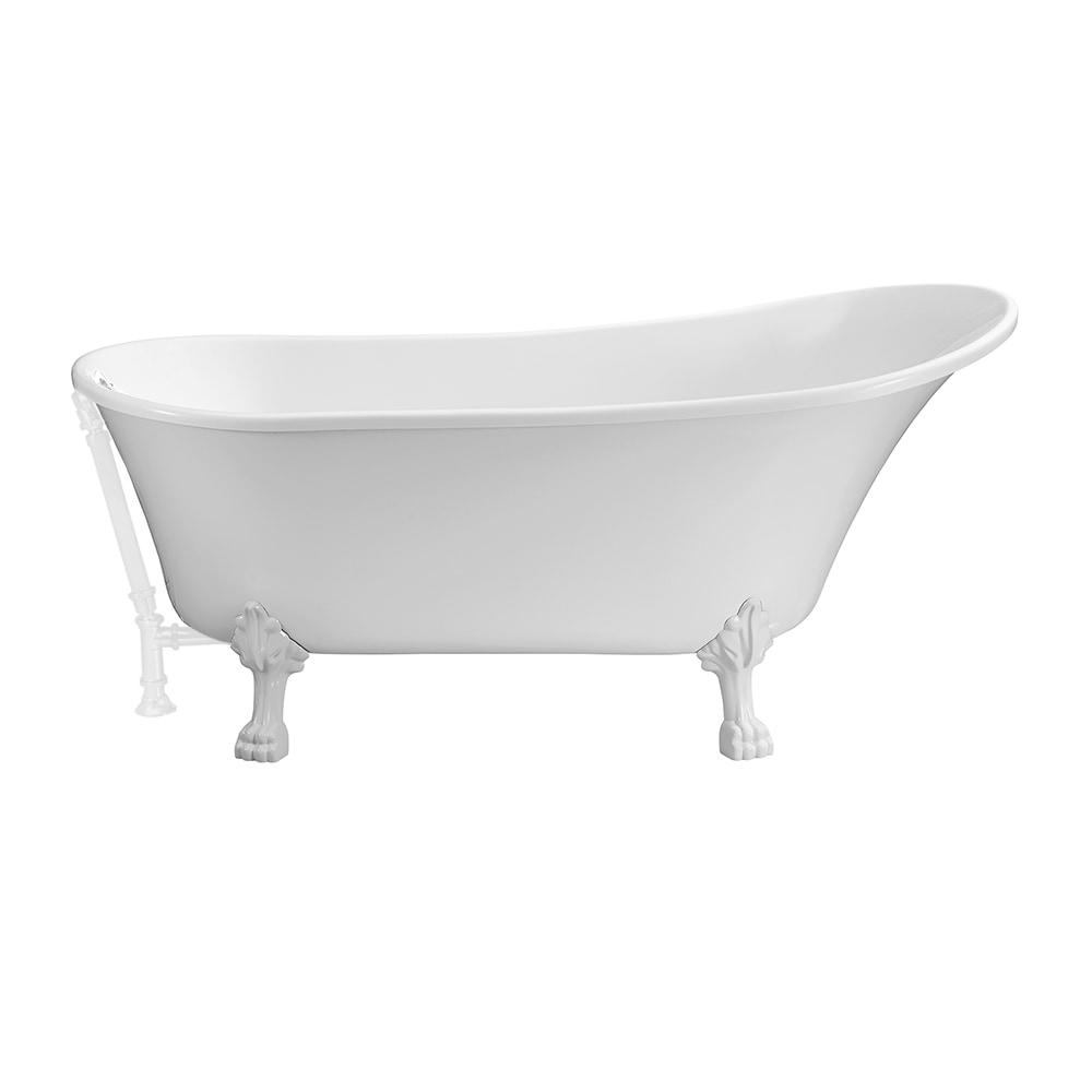 Streamline 57 in. Acrylic Clawfoot Non-Whirlpool Bathtub in Glossy