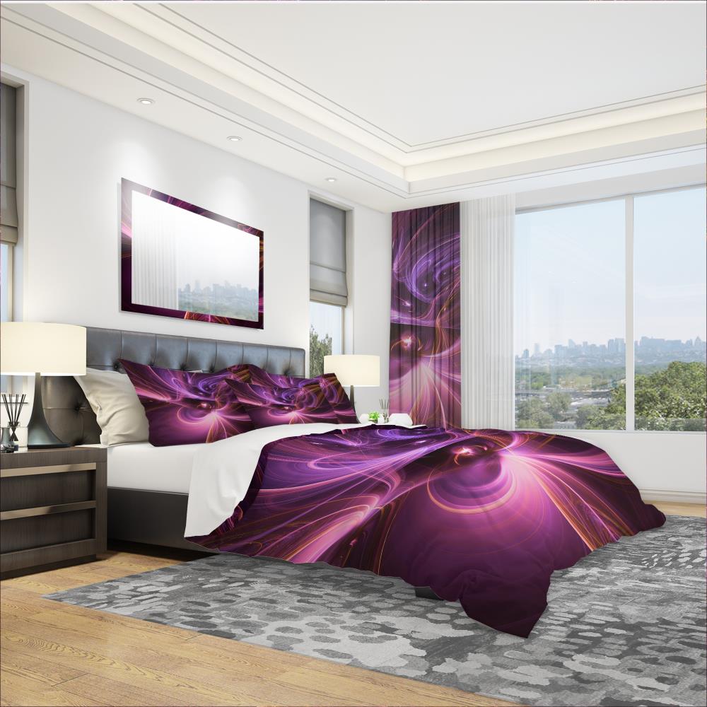 Designart BED8679-K 3 -Piece Purple King Duvet cover Set