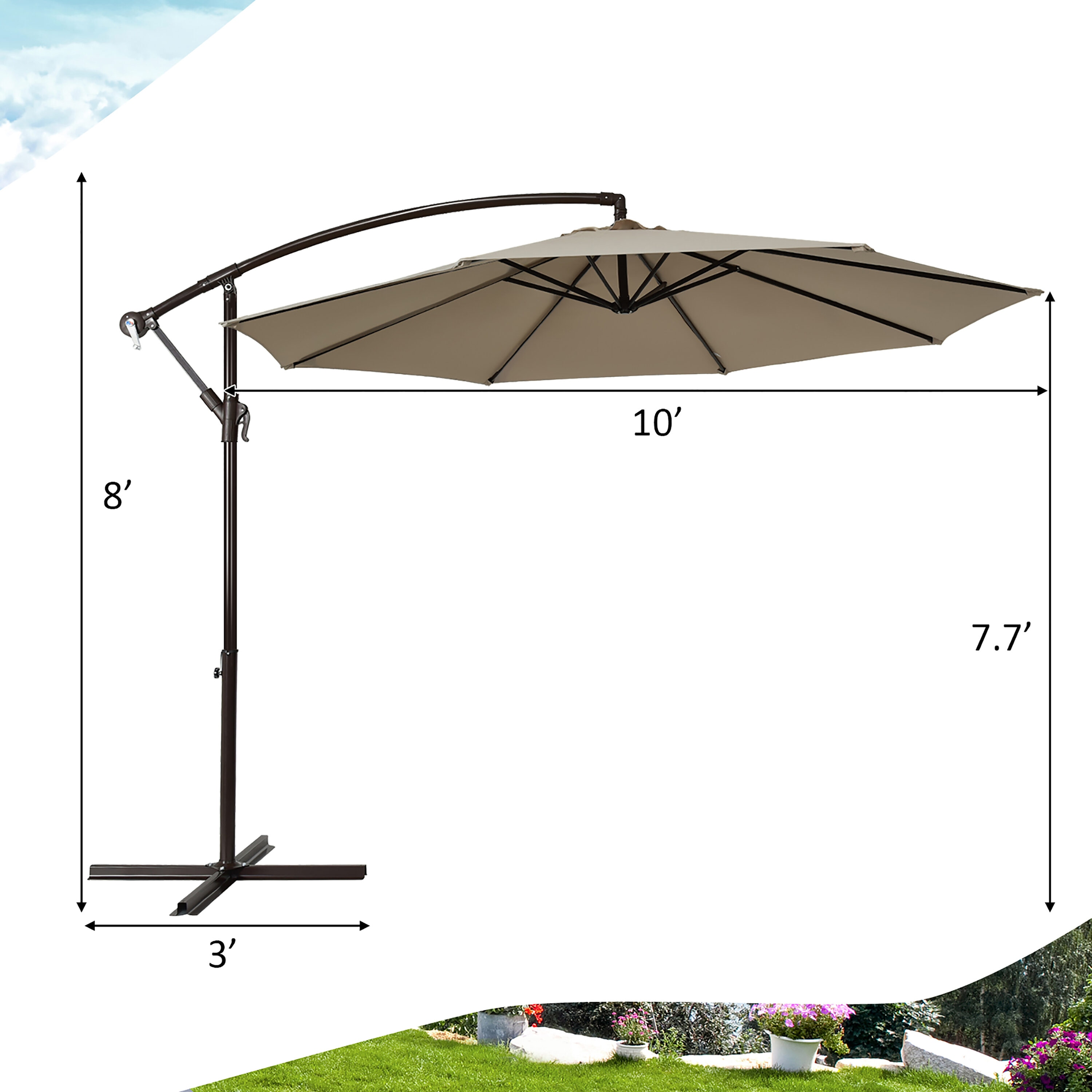 Costway OP70703CF Umbrellas-2 - View #7
