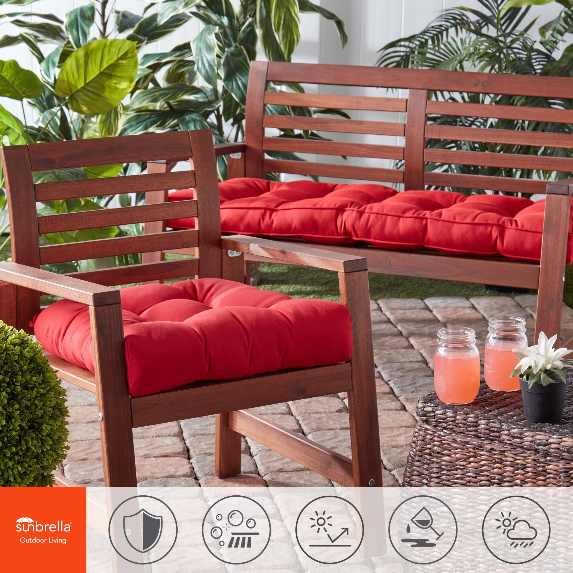 Greendale Home Fashions SC5812-JOCKEYRED Patio-Furniture-Cushions - View #6