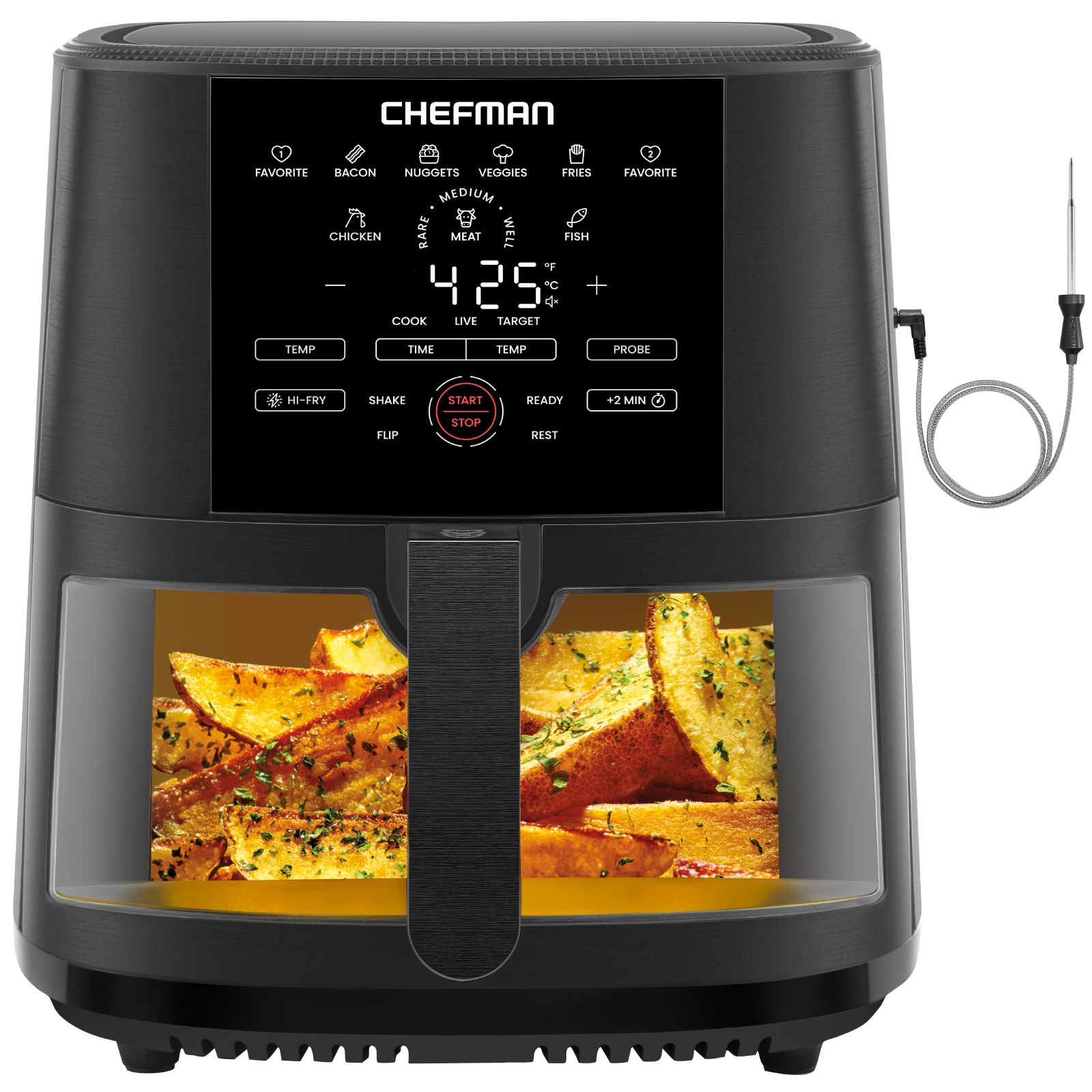 Chefman Black Air Fryer Oven 1700W Touch Control Programmable cETLus Safety  Listed - Versatile Countertop Cooking, Rapid Air Heating, Healthy Meals