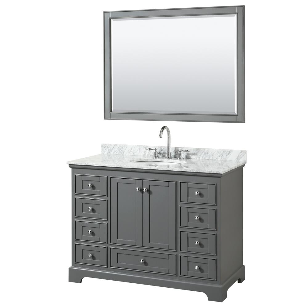 Wyndham Collection Deborah 48-in Dark Gray with Polished Chrome Trim ...