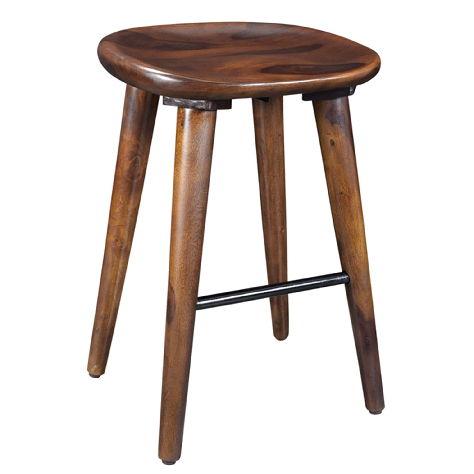 Worldwide Homefurnishings Walnut 26in H Counter height Saddle Seat