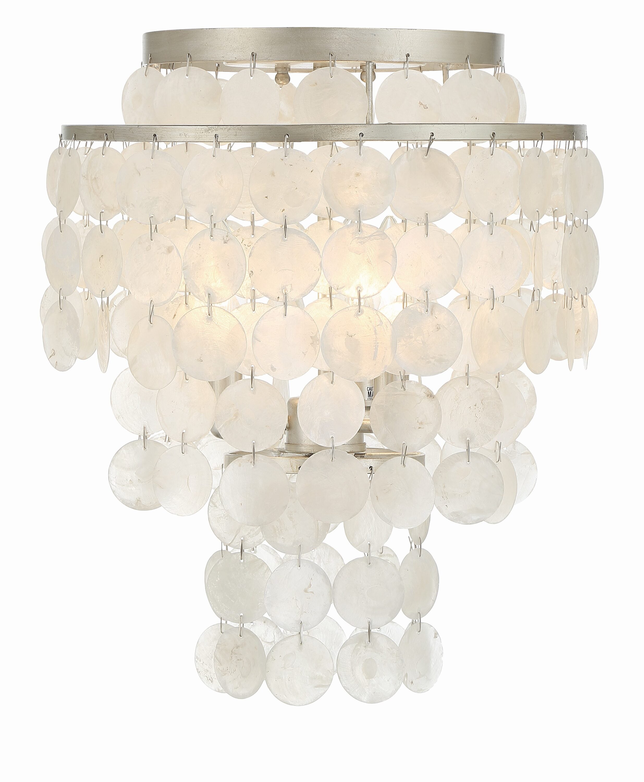Brielle 3-Light Antique Silver Capiz Shell Ceiling Mount