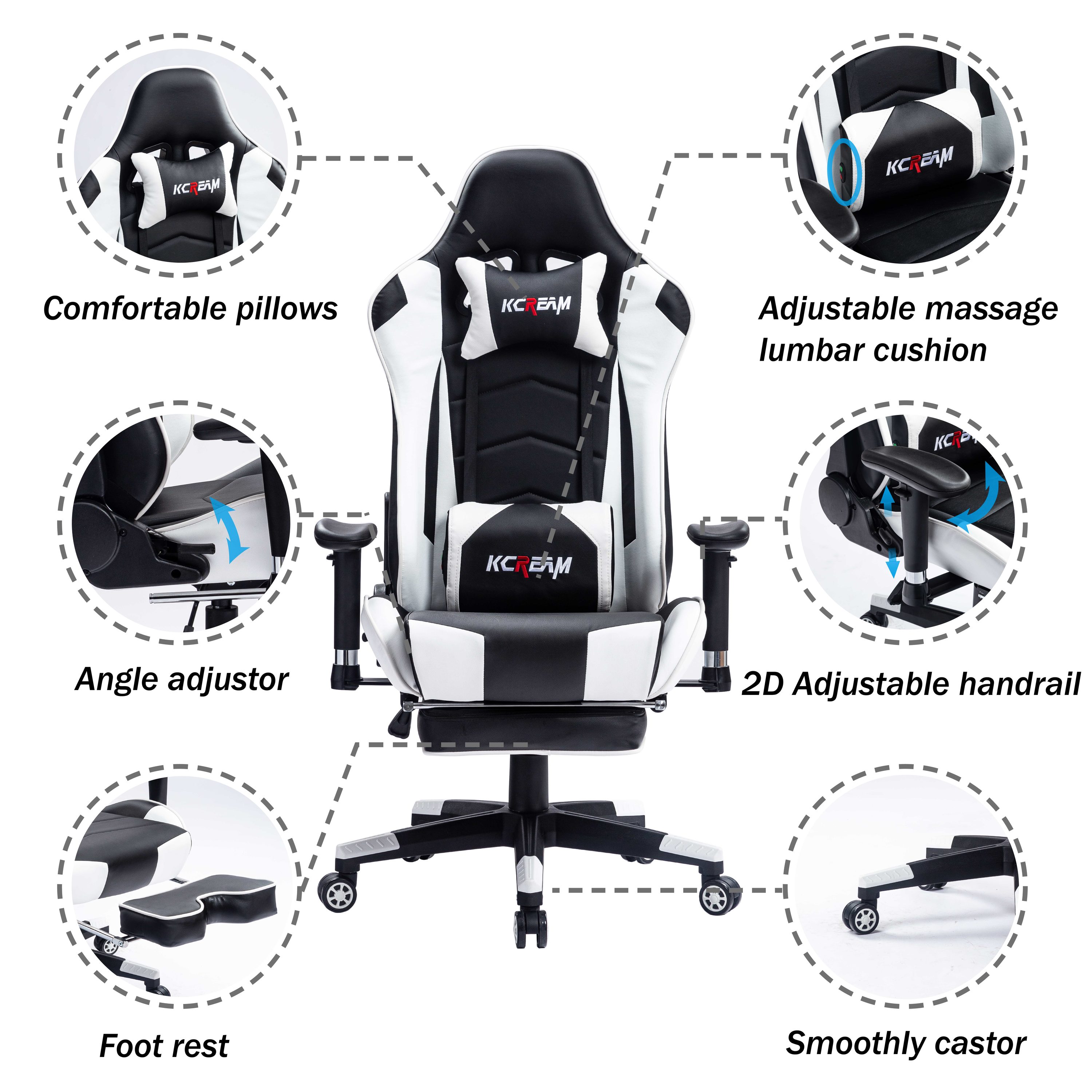CASAINC WB-8395-WHITE Office-Chairs - View #2