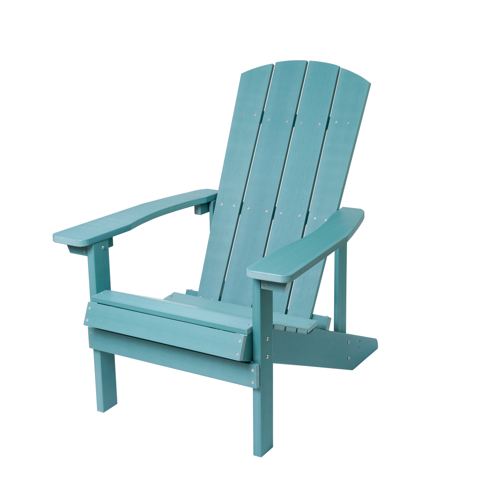 AHIOU HOME ZAAHG-P169463AC Hartford Blue Polyethylene Frame Stationary Adirondack Chair with Slat Seat