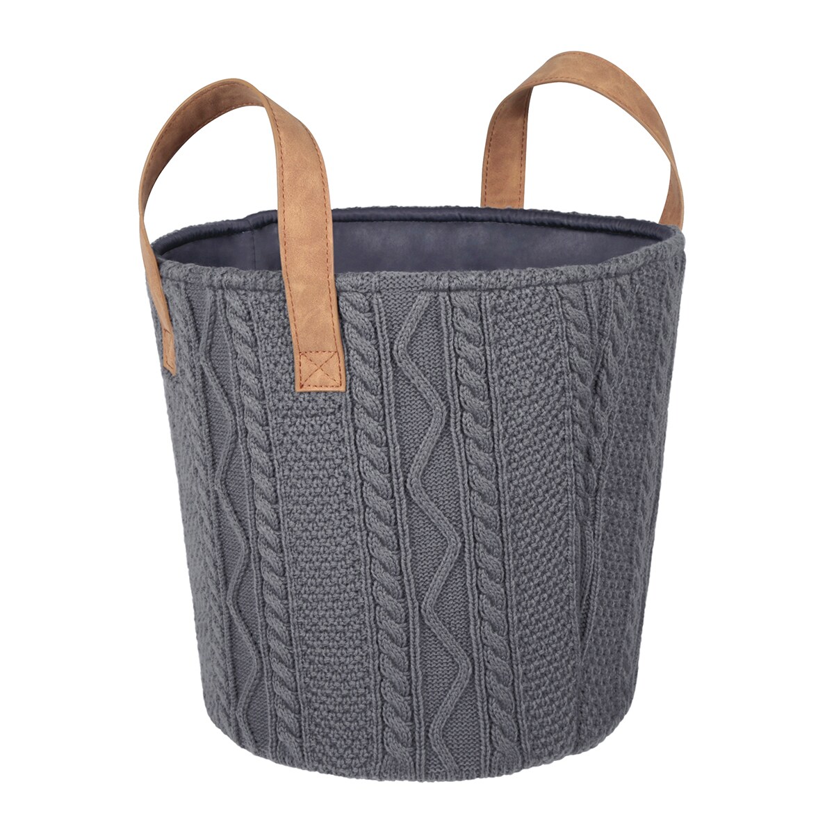 Allen + Roth Herringbone 7.13-in W x 5.5-in H x 10.69-in D Gray Fabric Bin | HD-141114