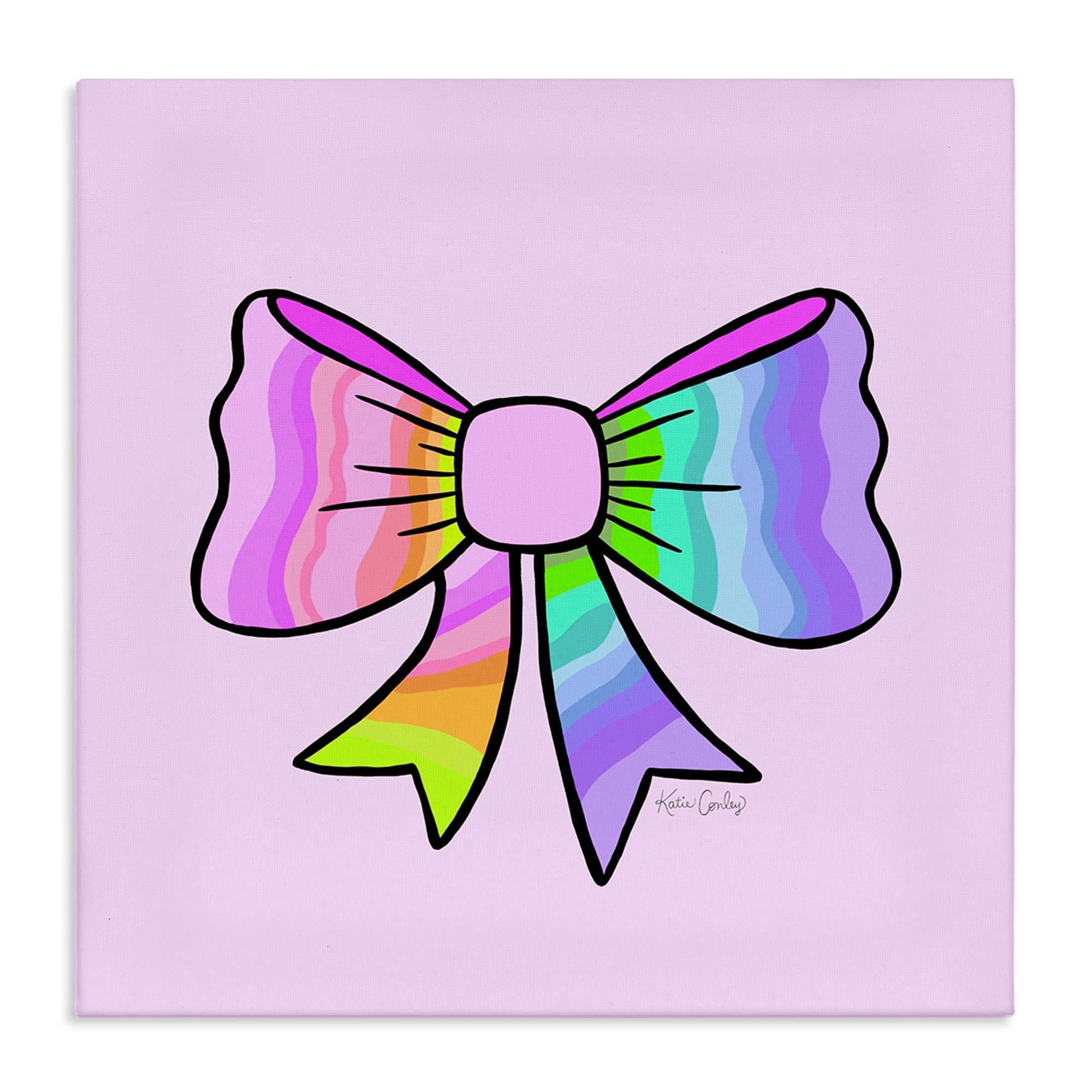 Stupell Industries BS-745-CN-17X17 Pastel Rainbow Ombre Ribbon Canvas Wall Art By Katie Conley 17 x 17