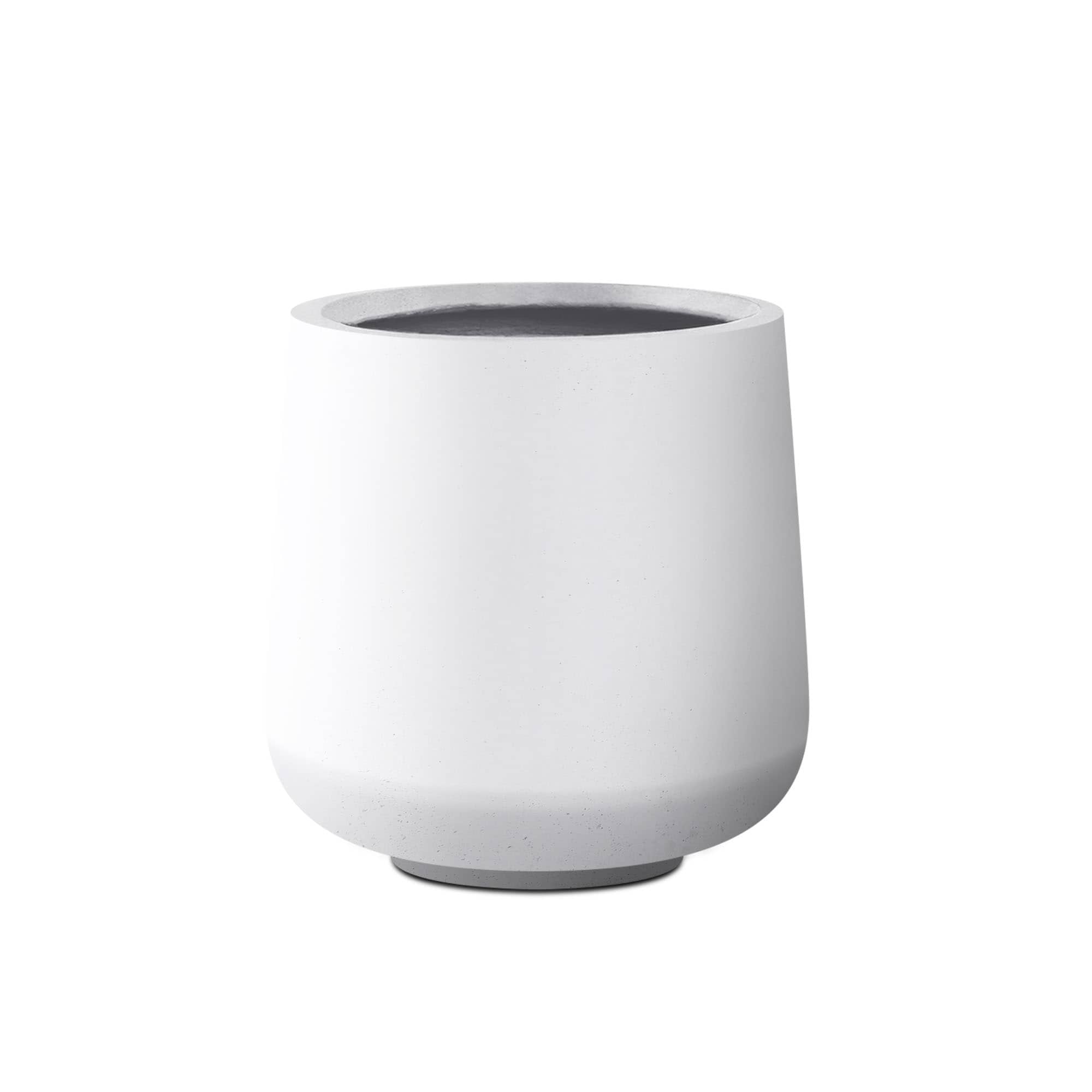 PLANTARA PA1522C-8011 Round 13.4-in W x 13.4-in H x White Fiberglass Contemporary/Modern Indoor/Outdoor Planter
